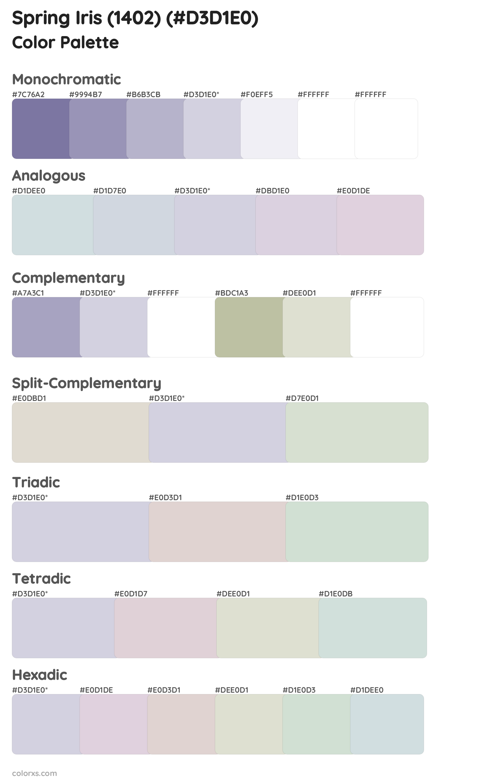 Spring Iris (1402) Color Scheme Palettes