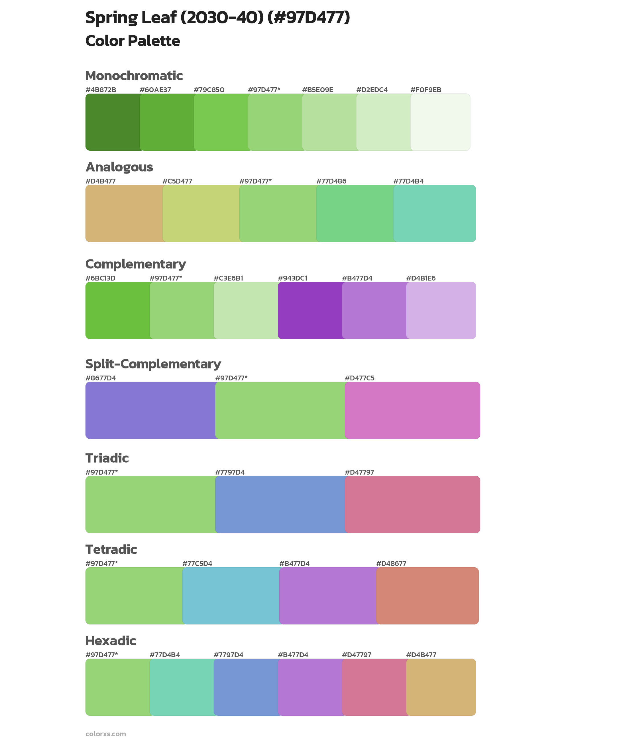 Spring Leaf (2030-40) Color Scheme Palettes
