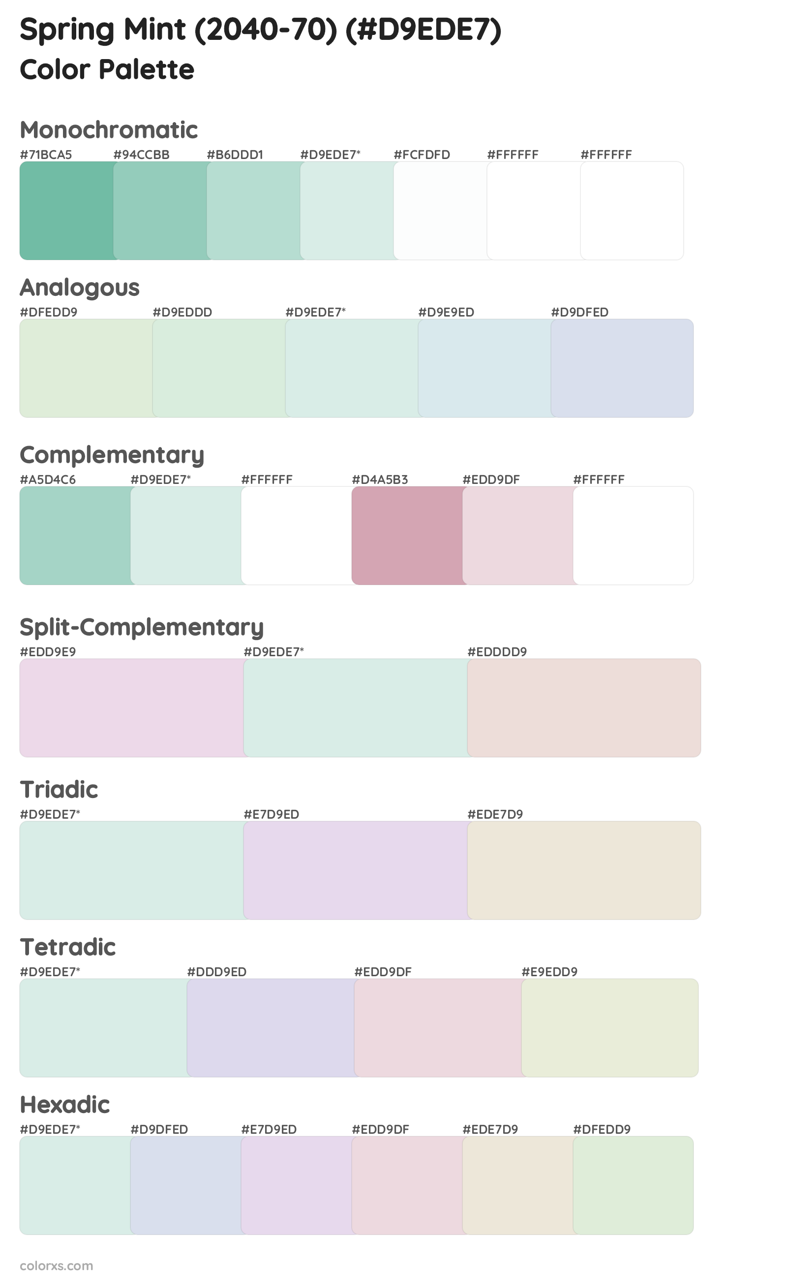 Spring Mint (2040-70) Color Scheme Palettes