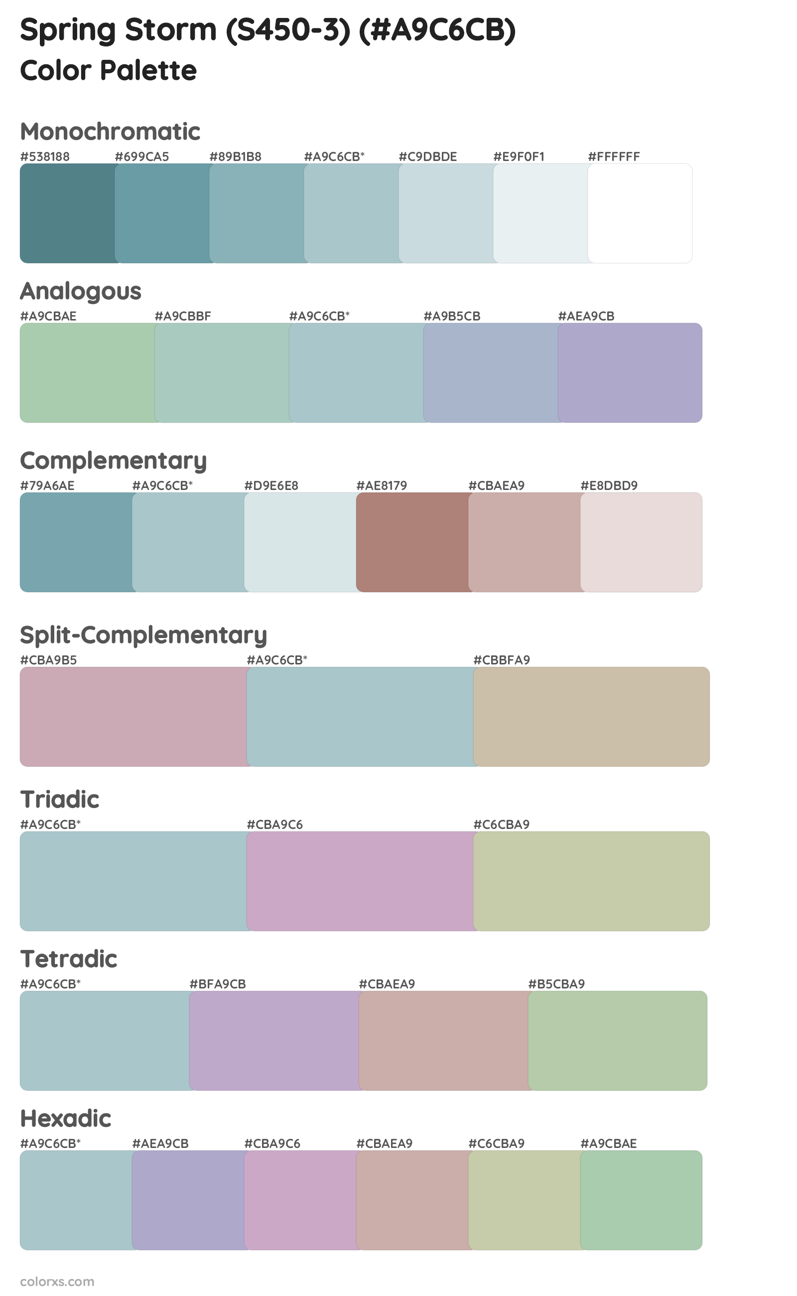 Spring Storm (S450-3) Color Scheme Palettes