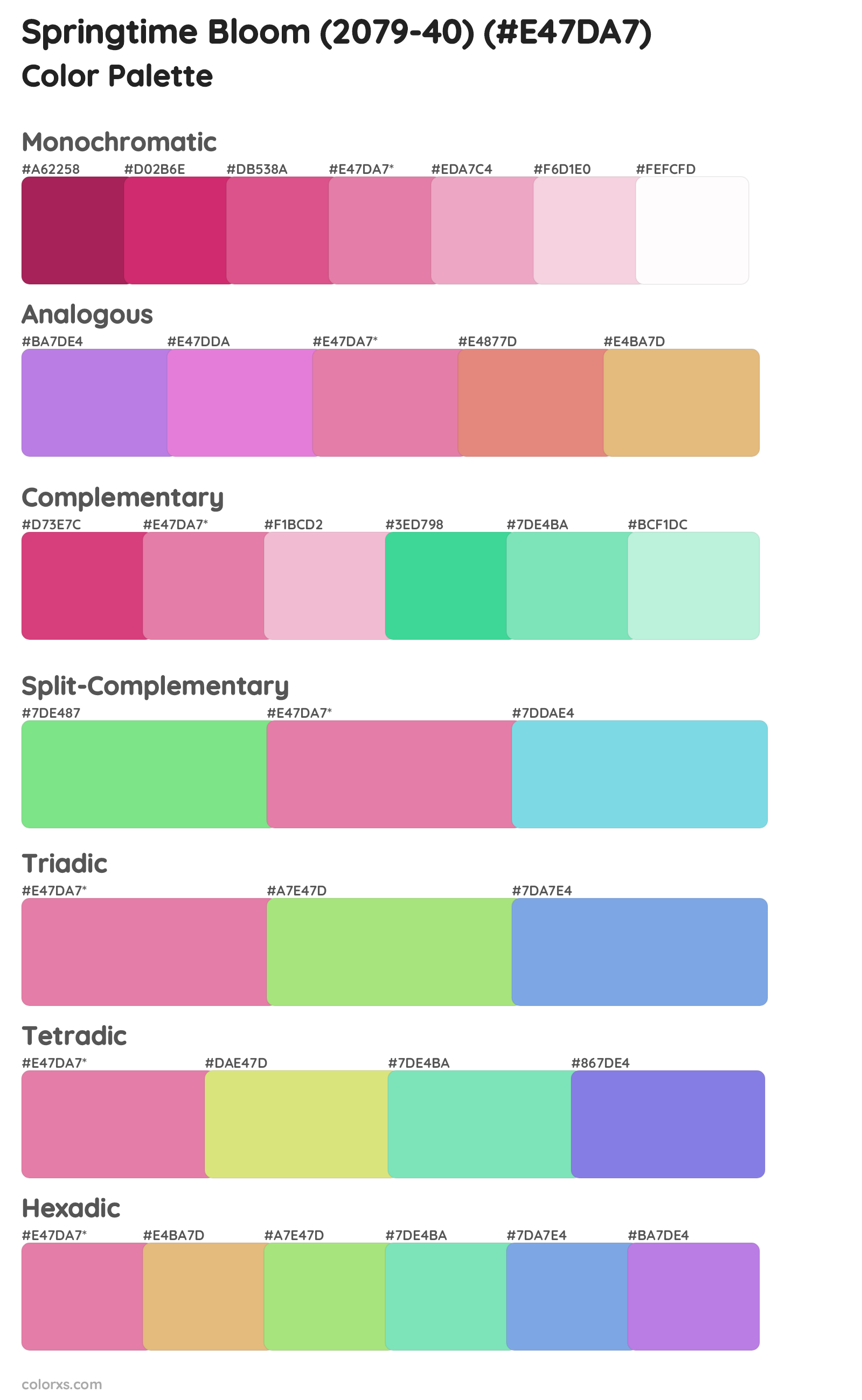 Springtime Bloom (2079-40) Color Scheme Palettes