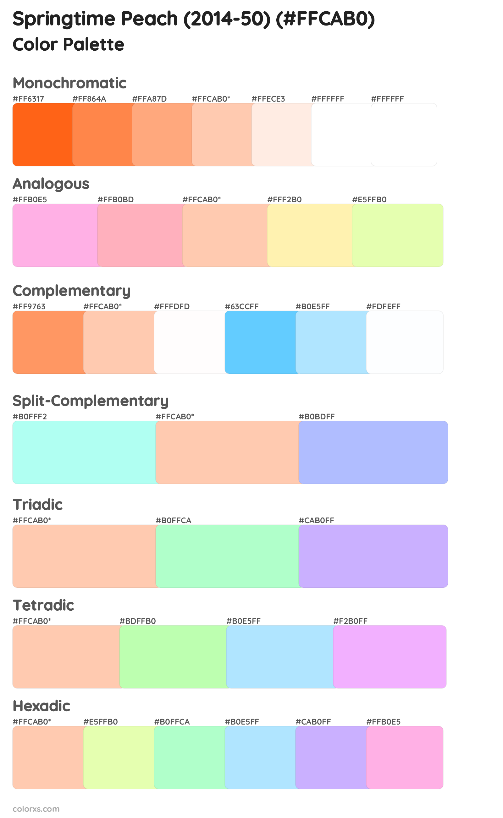 Springtime Peach (2014-50) Color Scheme Palettes