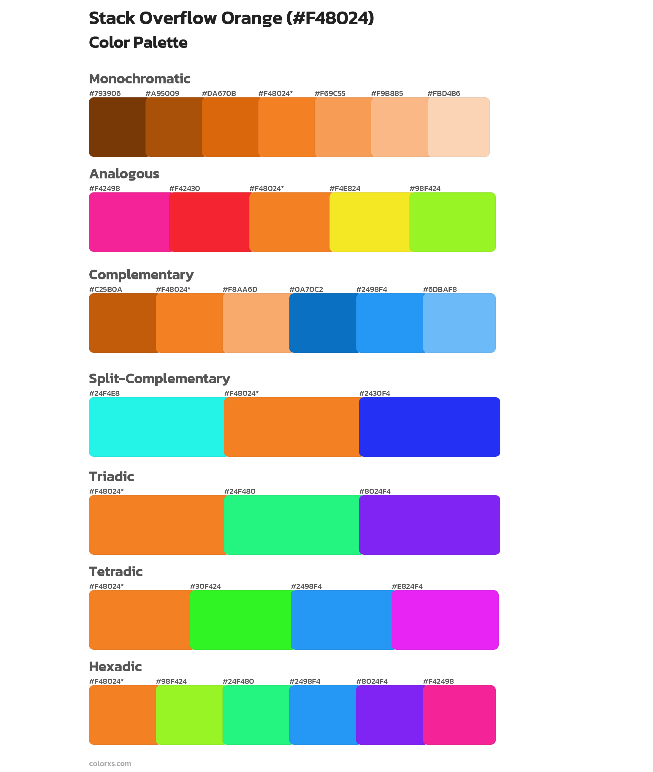 Stack Overflow Orange Color Scheme Palettes
