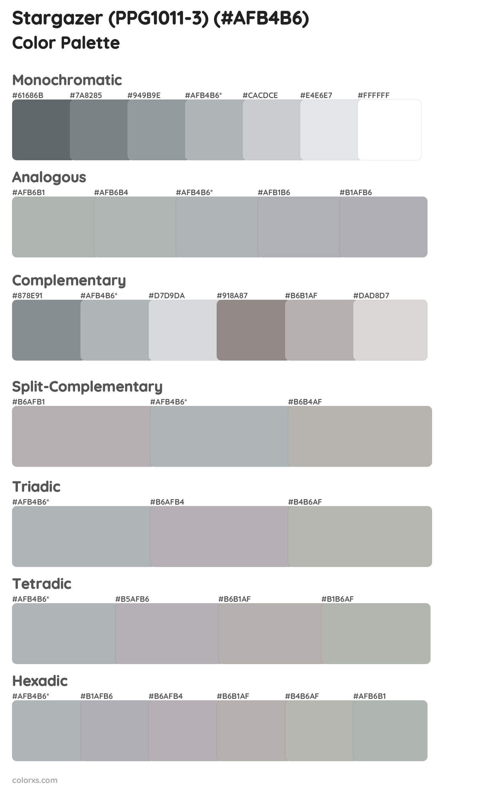 Stargazer (PPG1011-3) Color Scheme Palettes