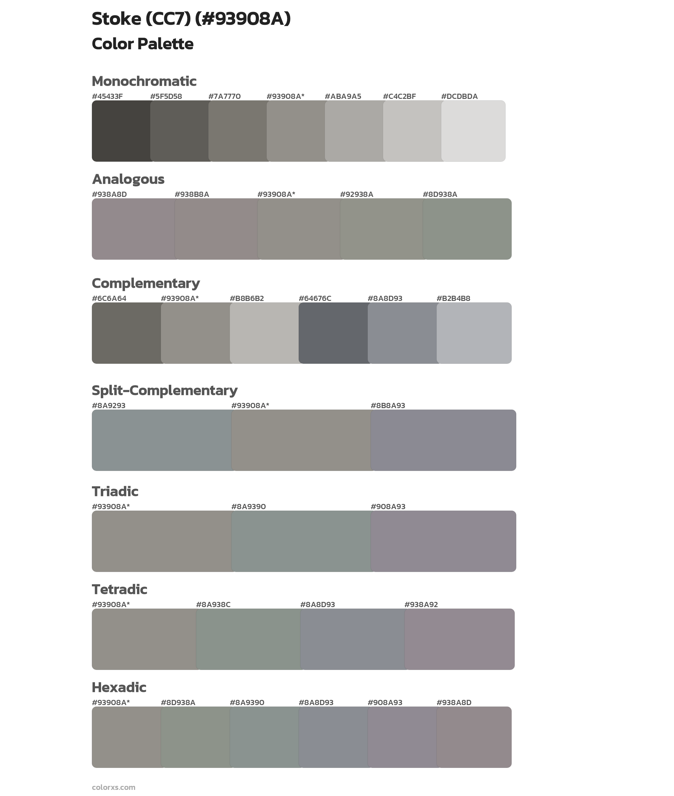 Stoke (CC7) Color Scheme Palettes