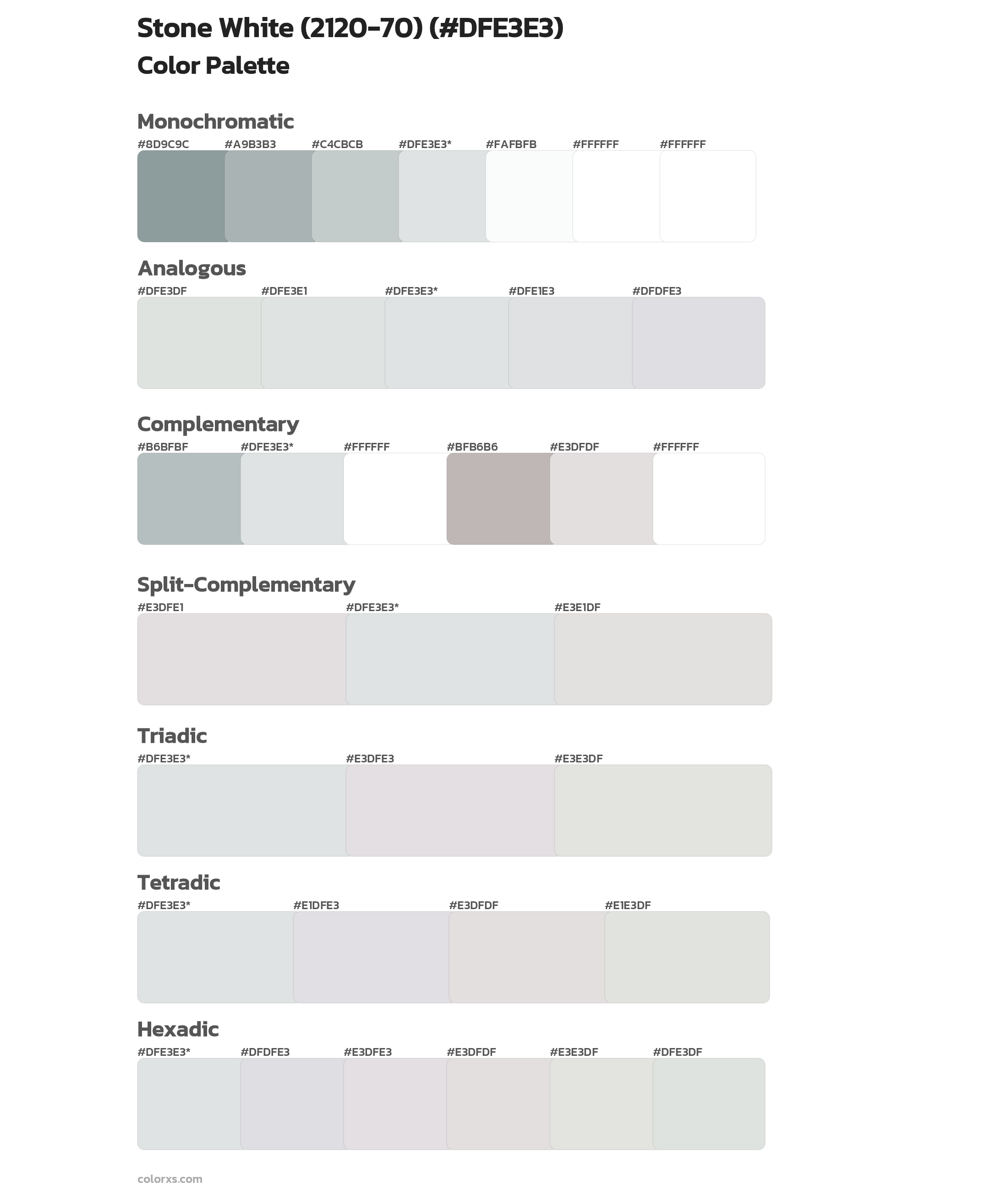 Stone White (2120-70) Color Scheme Palettes