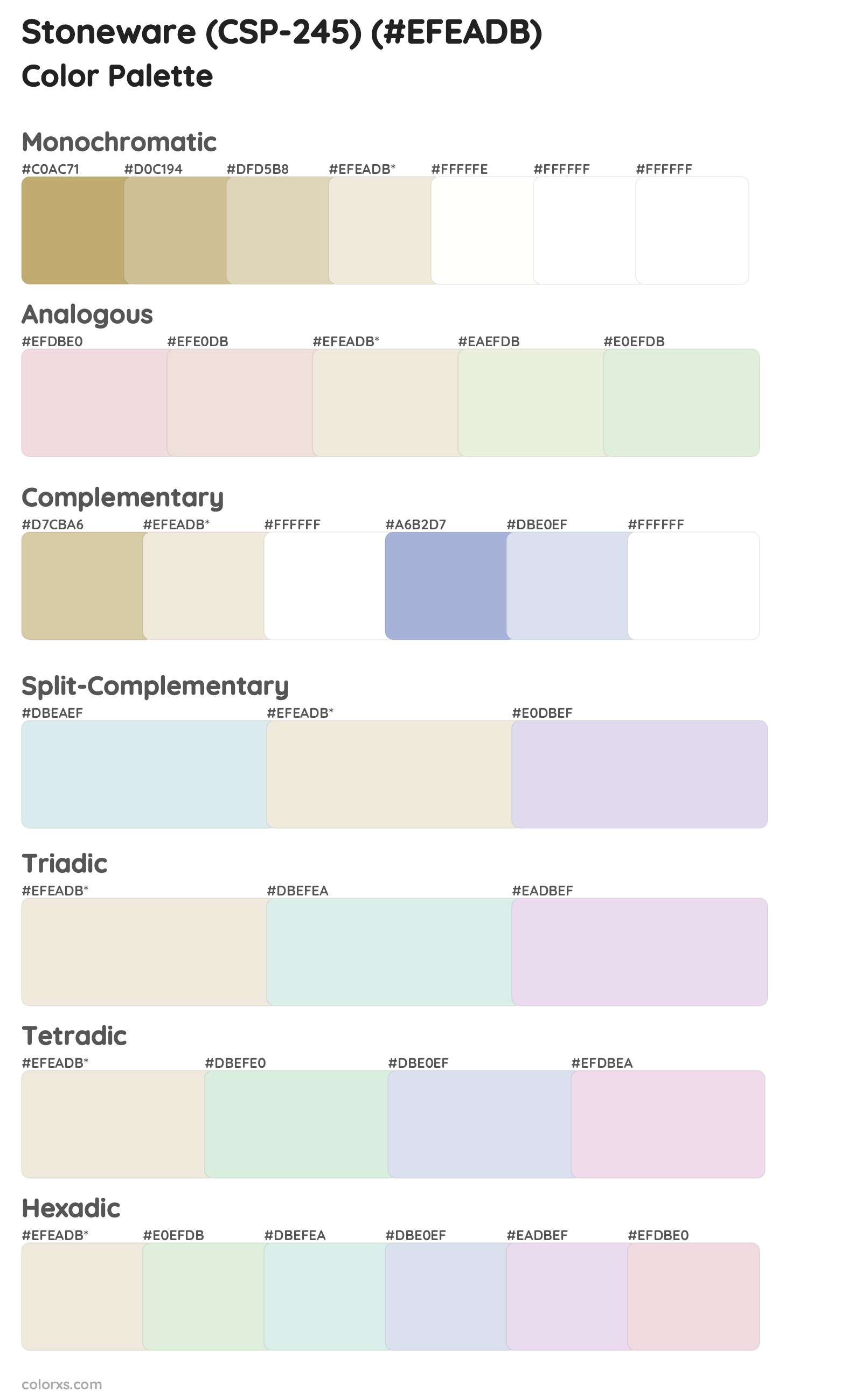 Stoneware (CSP-245) Color Scheme Palettes