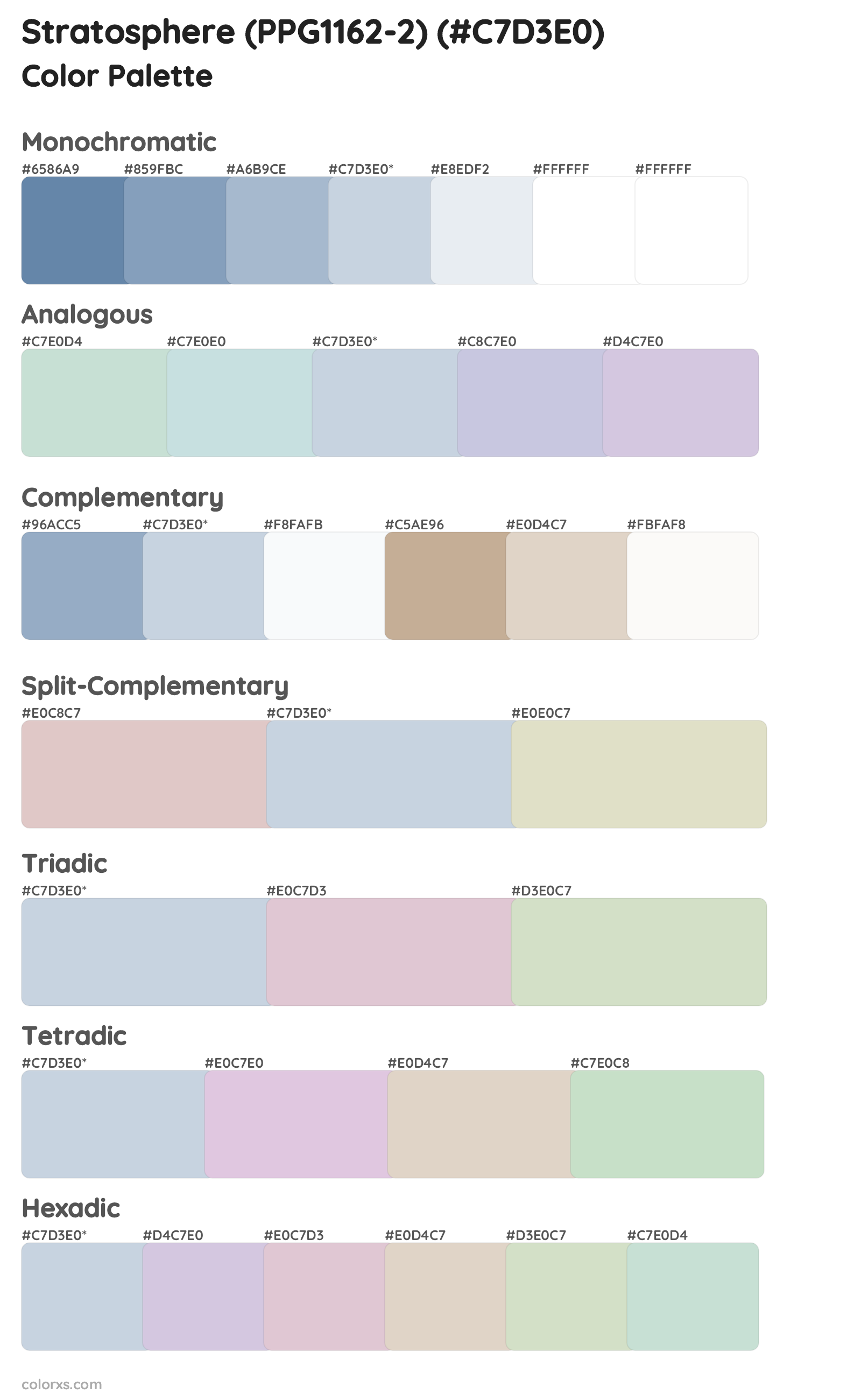 Stratosphere (PPG1162-2) Color Scheme Palettes