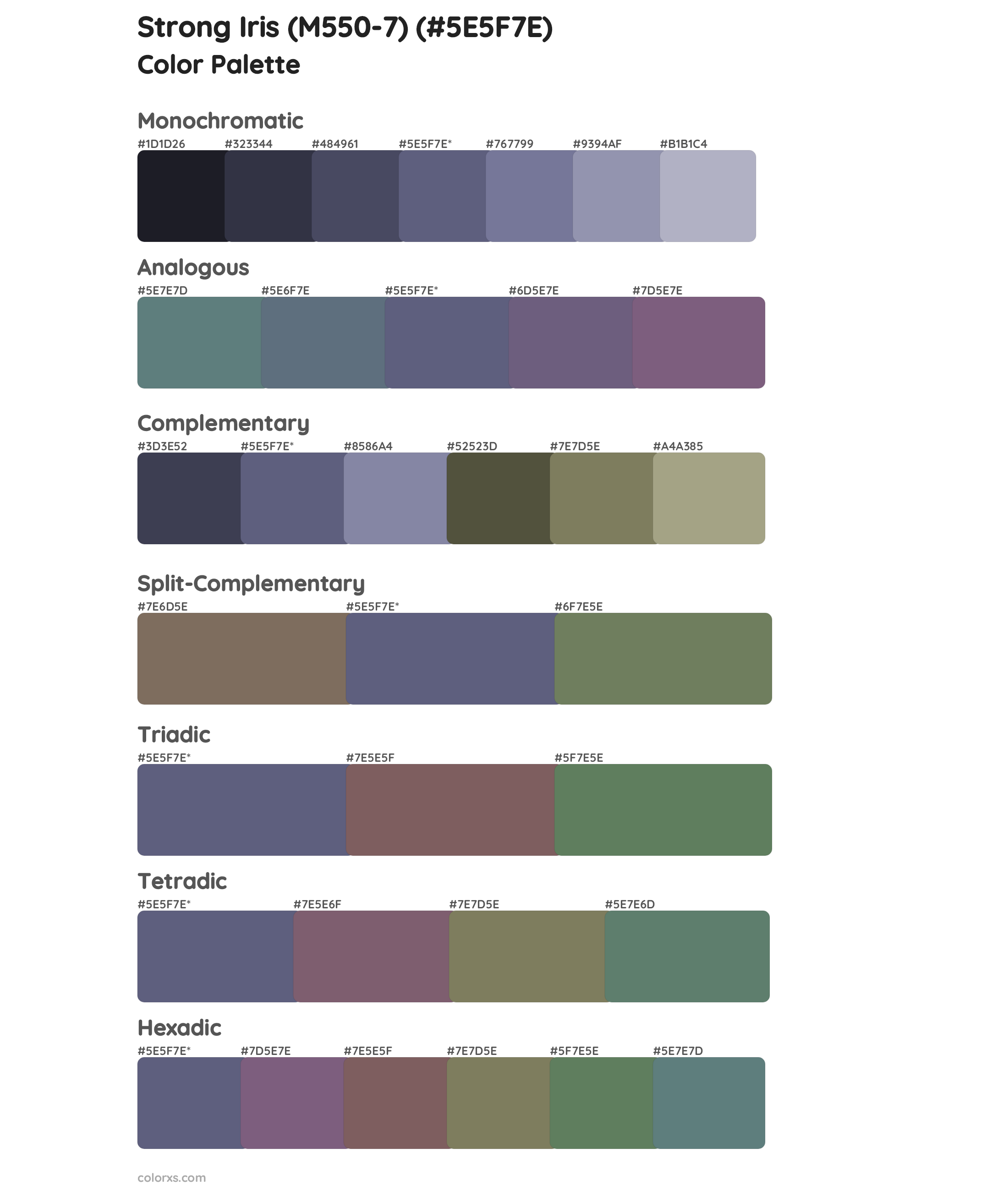 Strong Iris (M550-7) Color Scheme Palettes