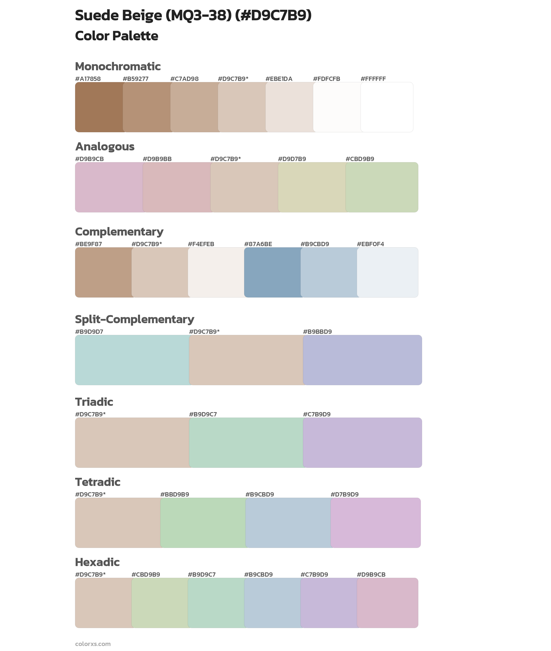 Suede Beige (MQ3-38) Color Scheme Palettes