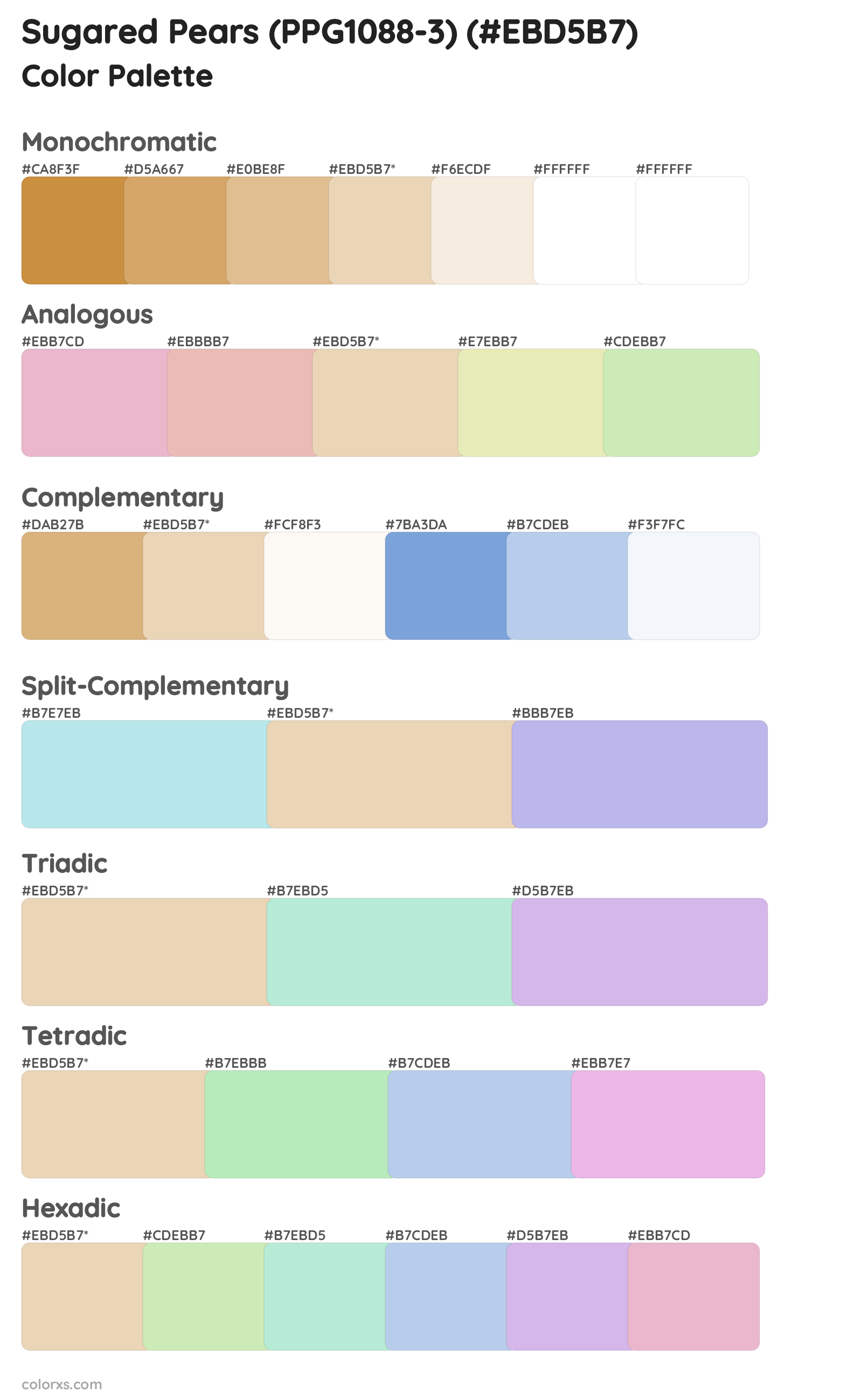 Sugared Pears (PPG1088-3) Color Scheme Palettes