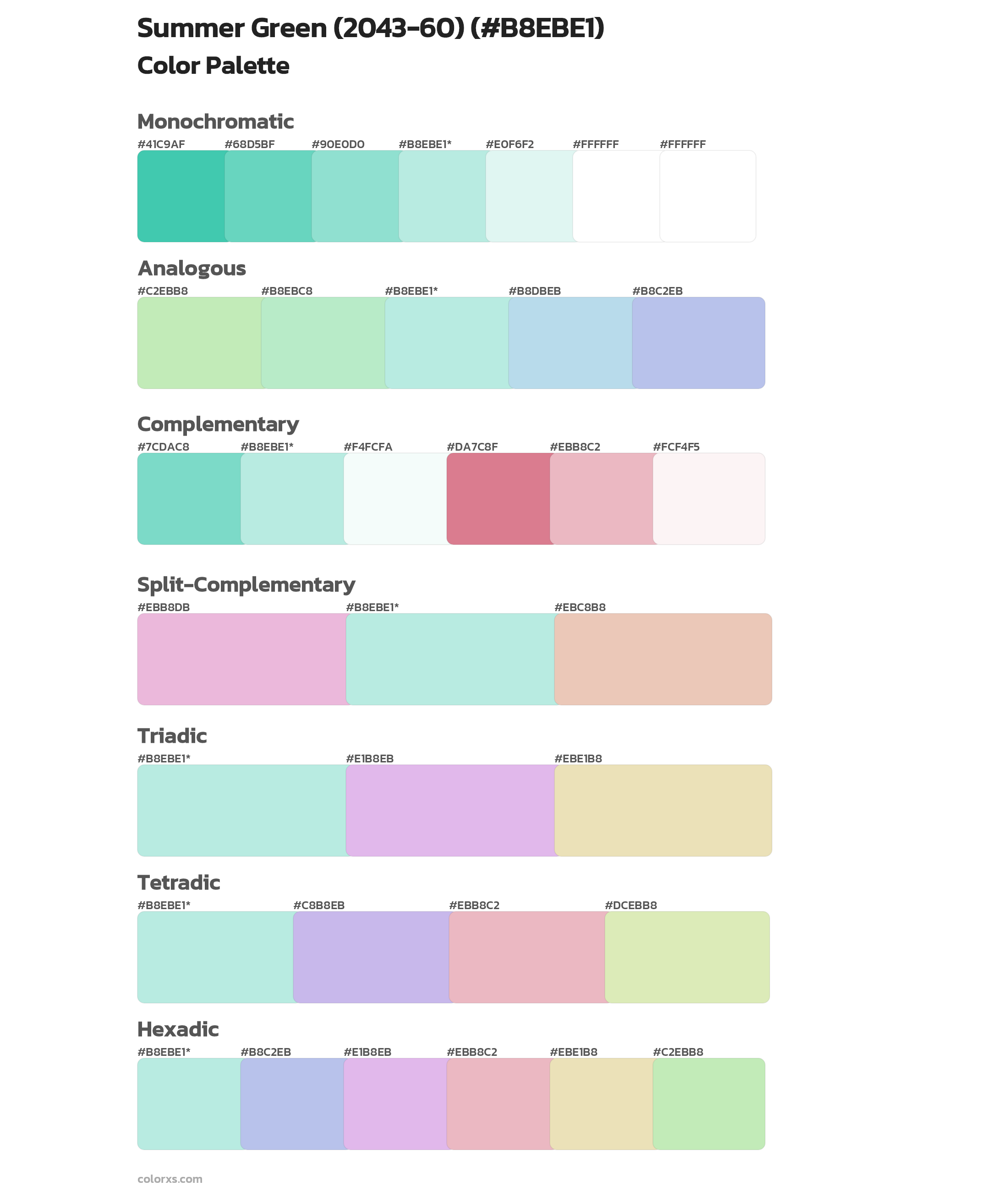 Summer Green (2043-60) Color Scheme Palettes