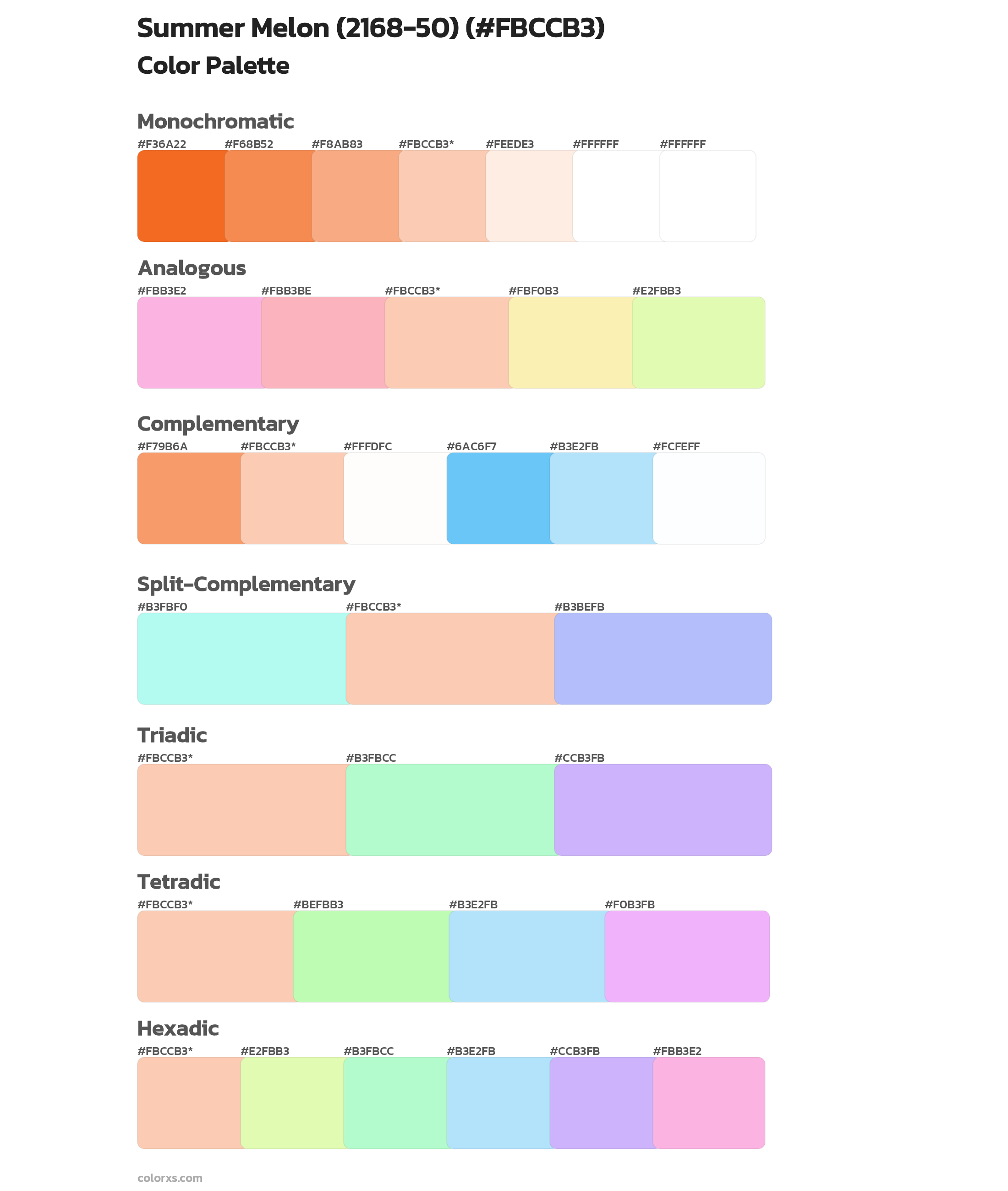 Summer Melon (2168-50) Color Scheme Palettes