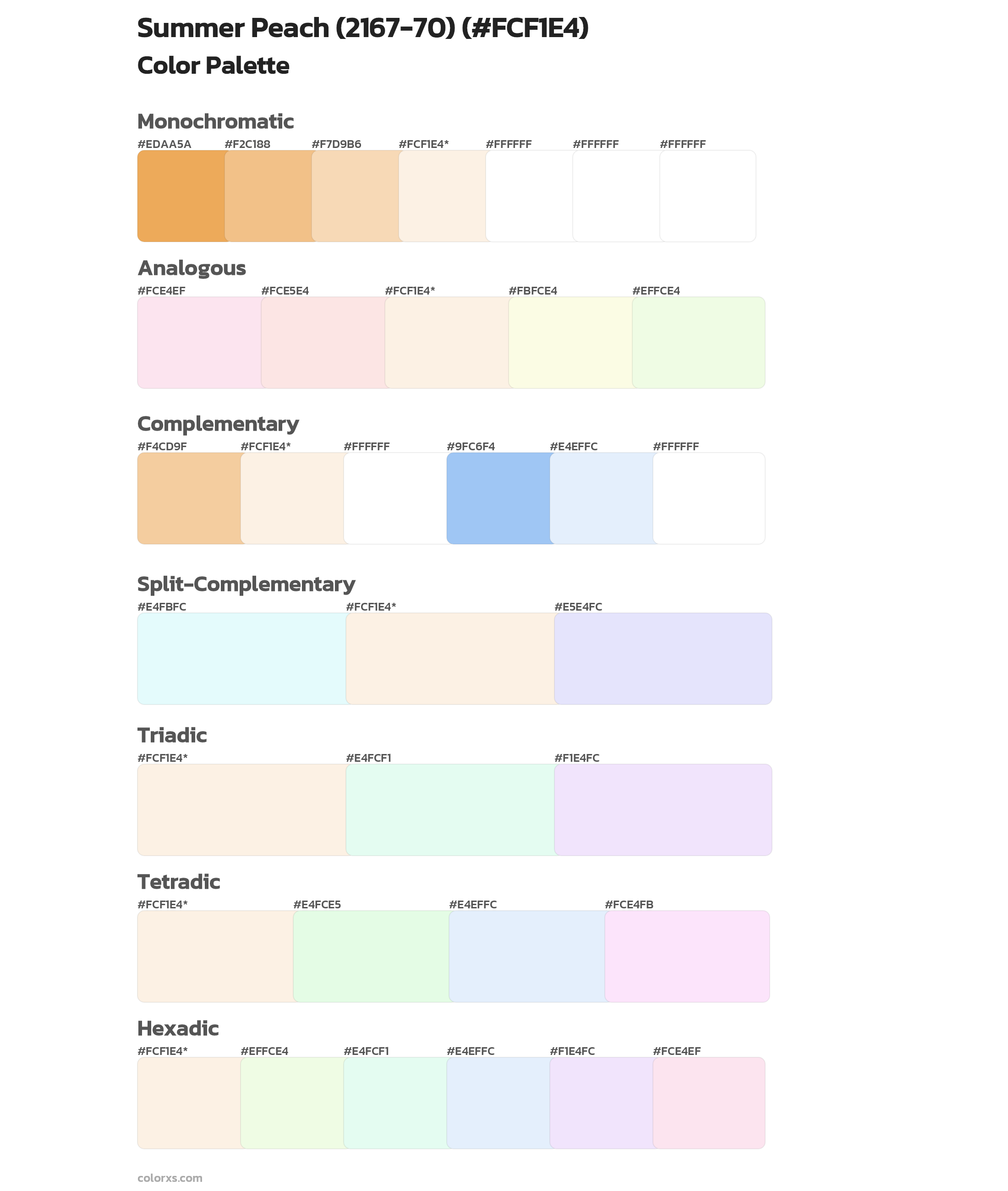 Summer Peach (2167-70) Color Scheme Palettes