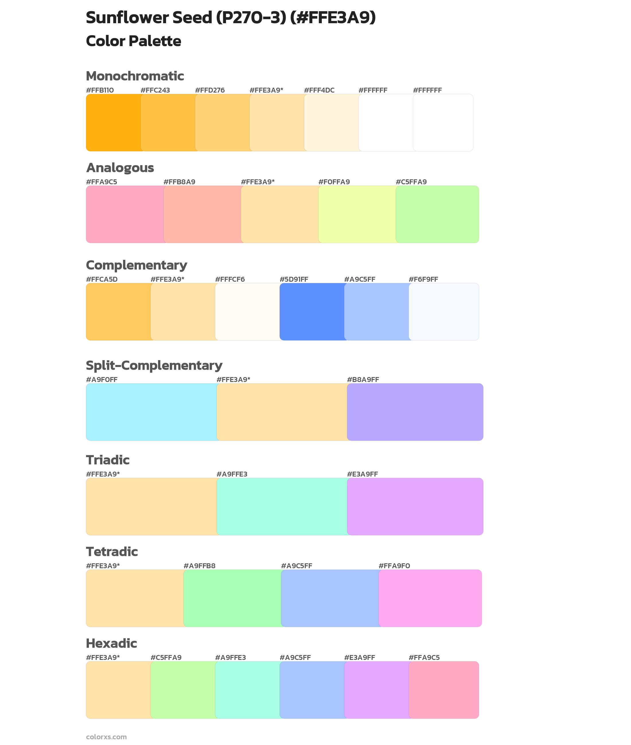 Sunflower Seed (P270-3) Color Scheme Palettes
