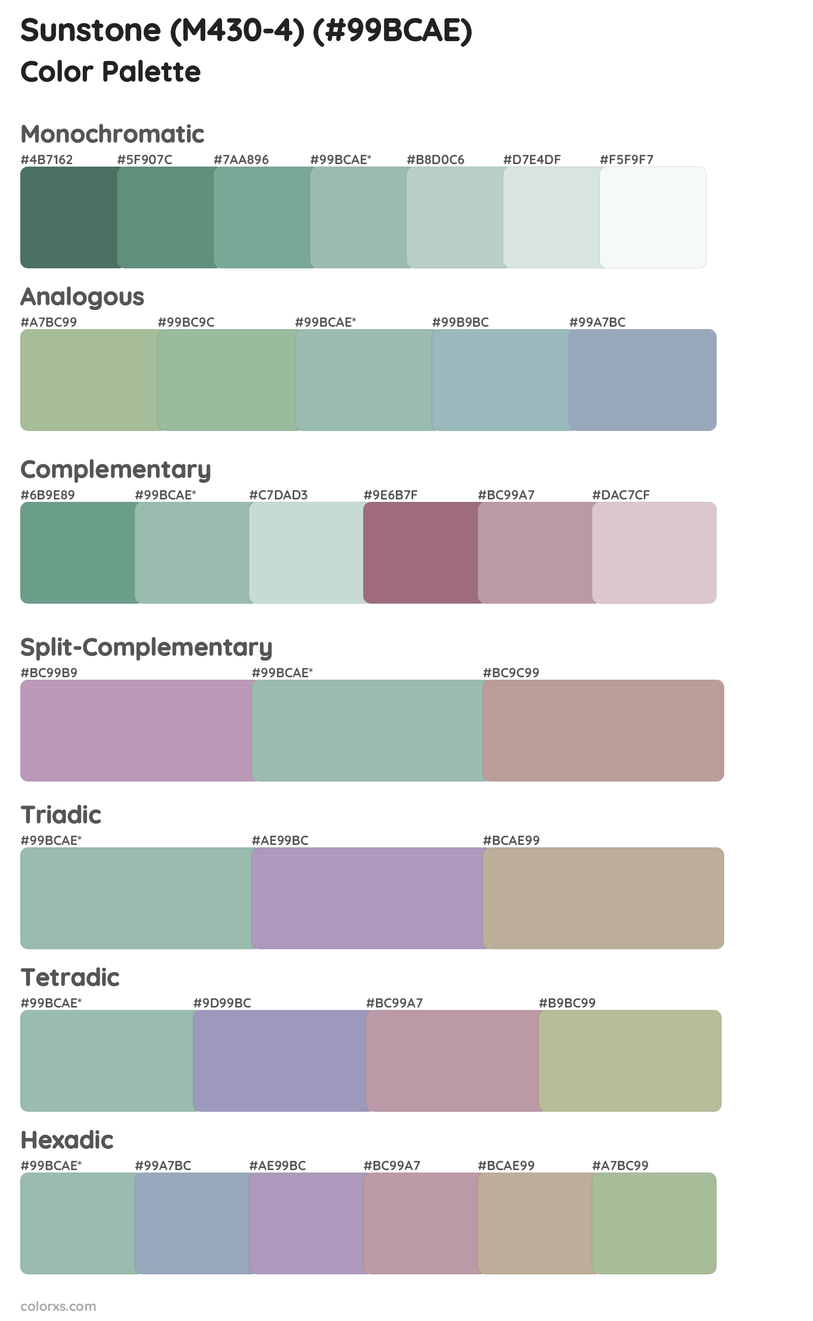 Sunstone (M430-4) Color Scheme Palettes