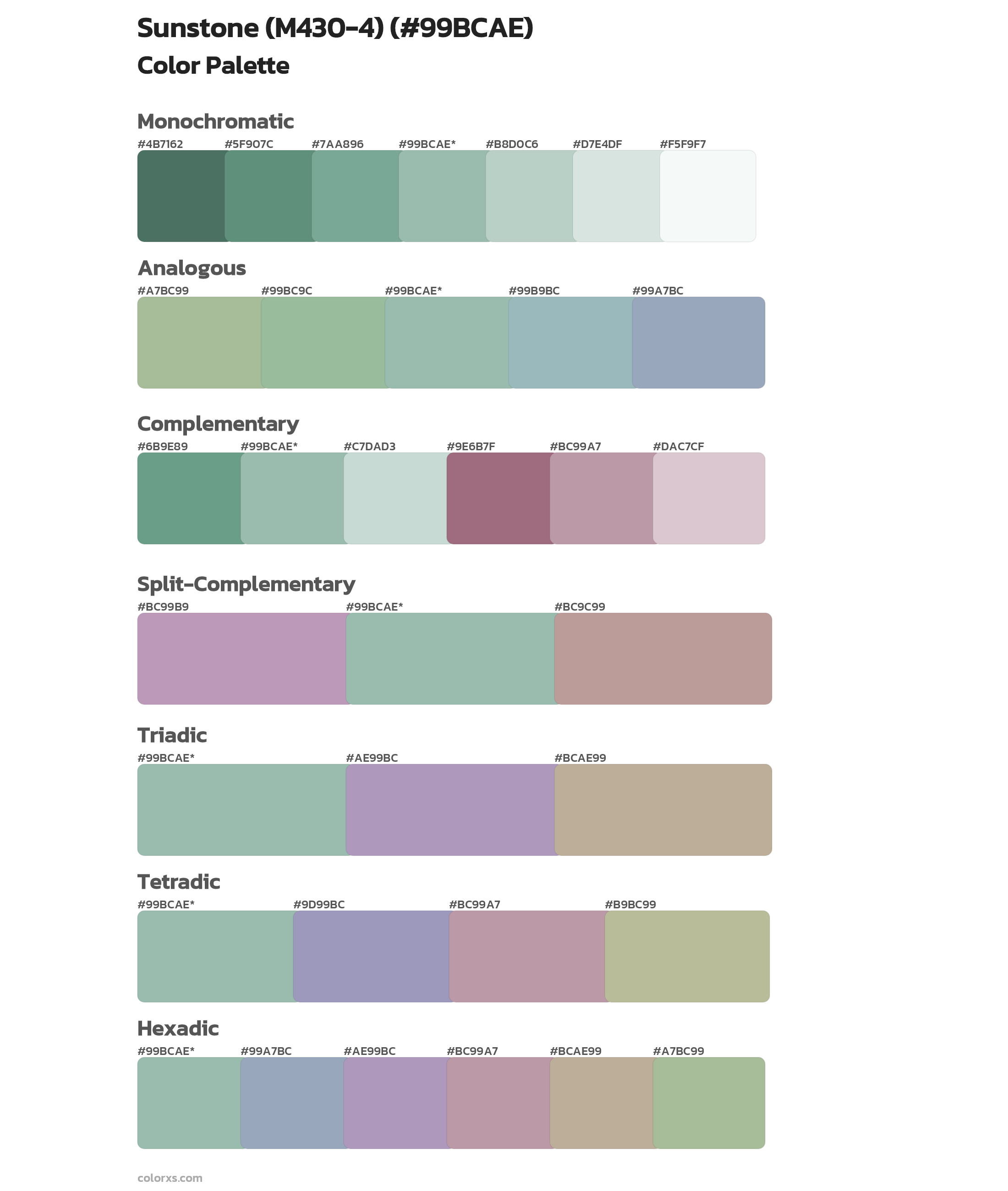 Sunstone (M430-4) Color Scheme Palettes