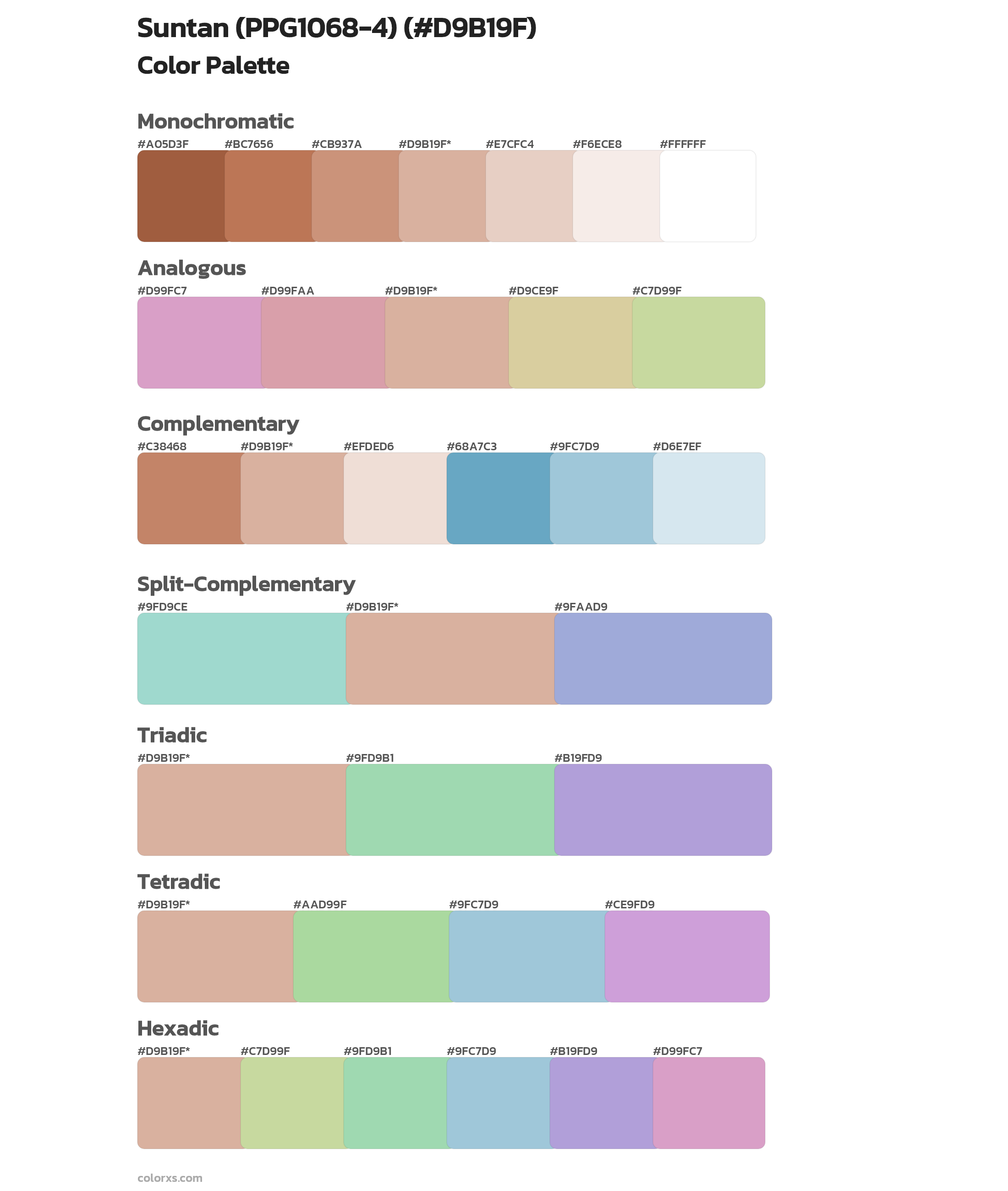 Suntan (PPG1068-4) Color Scheme Palettes
