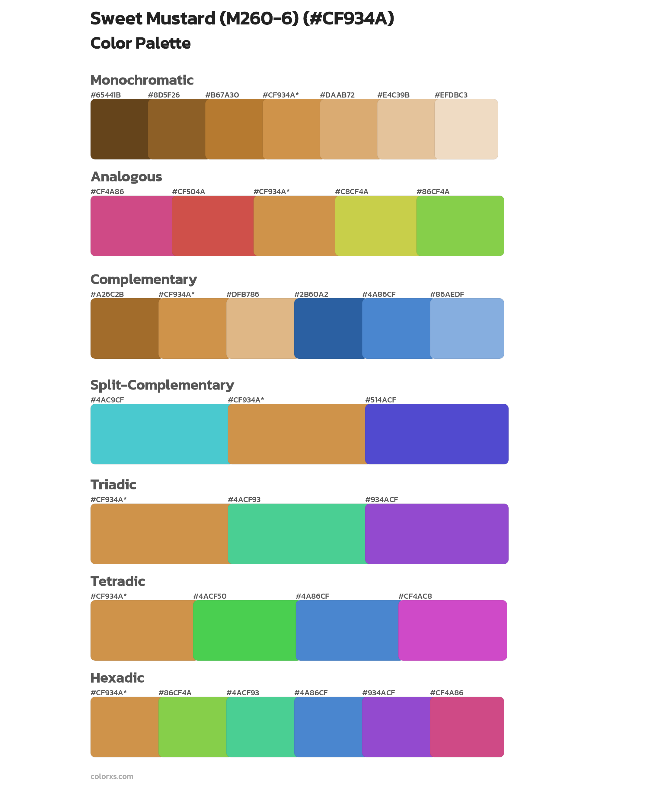 Sweet Mustard (M260-6) Color Scheme Palettes