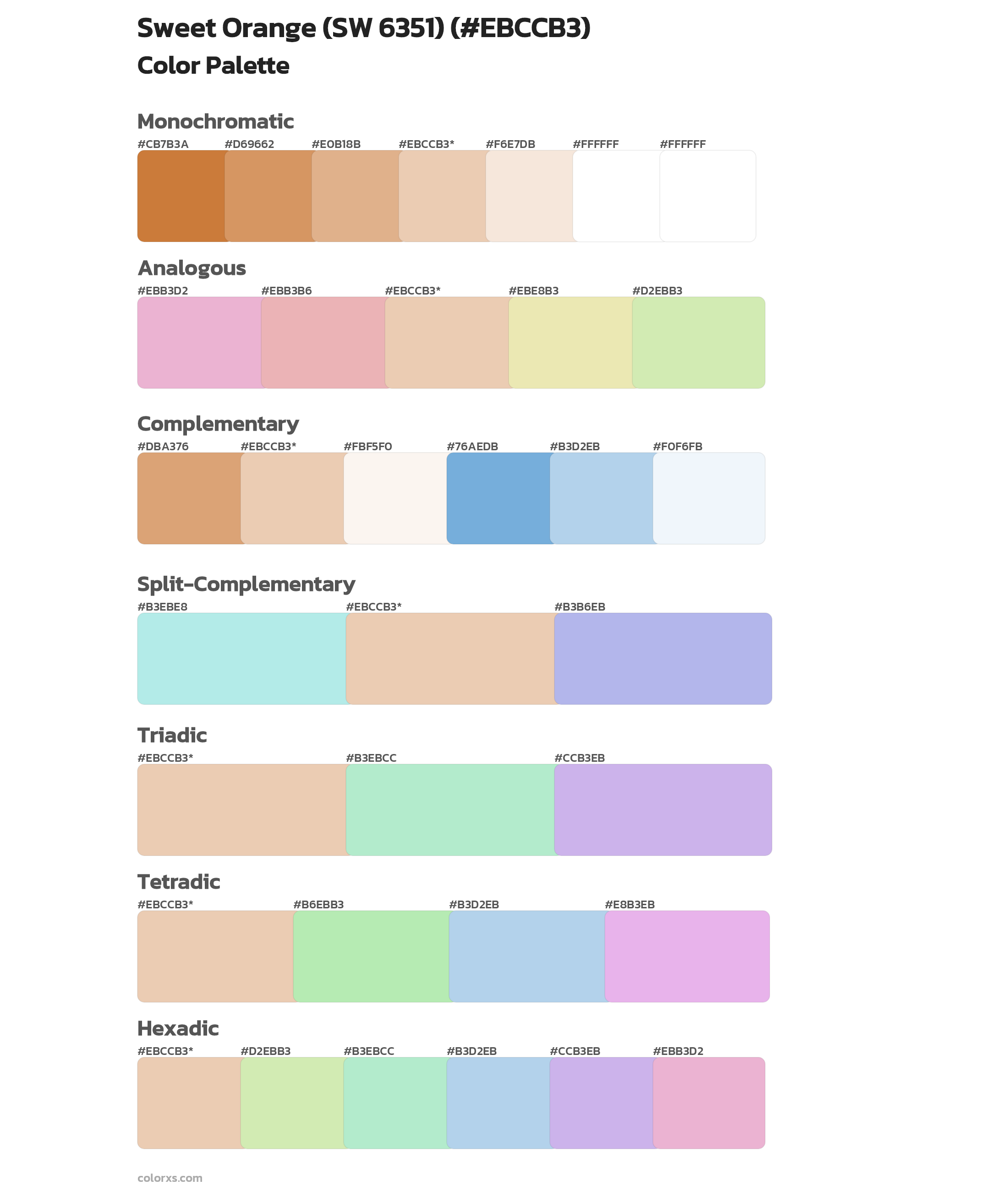 Sweet Orange (SW 6351) Color Scheme Palettes