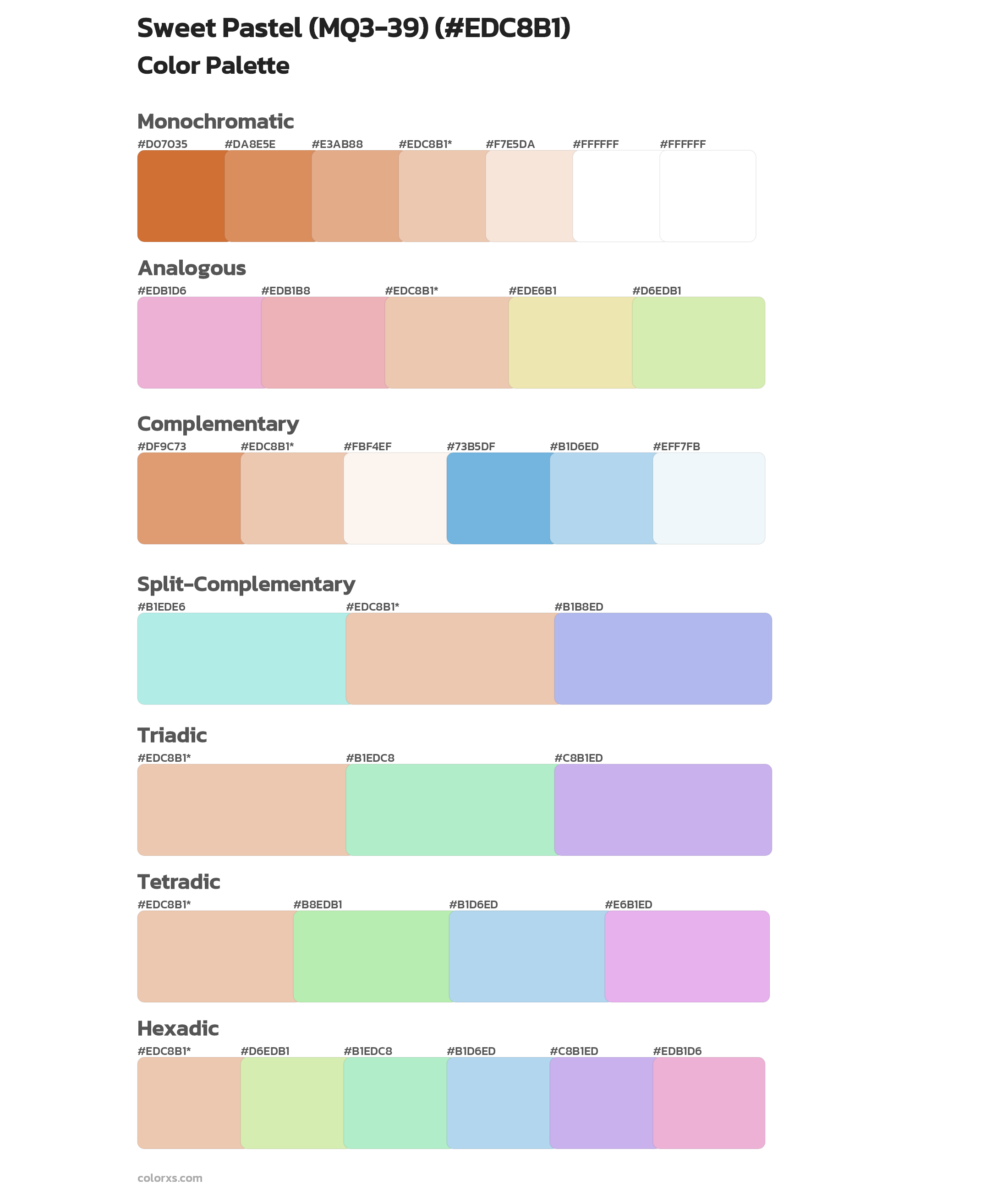 Sweet Pastel (MQ3-39) Color Scheme Palettes
