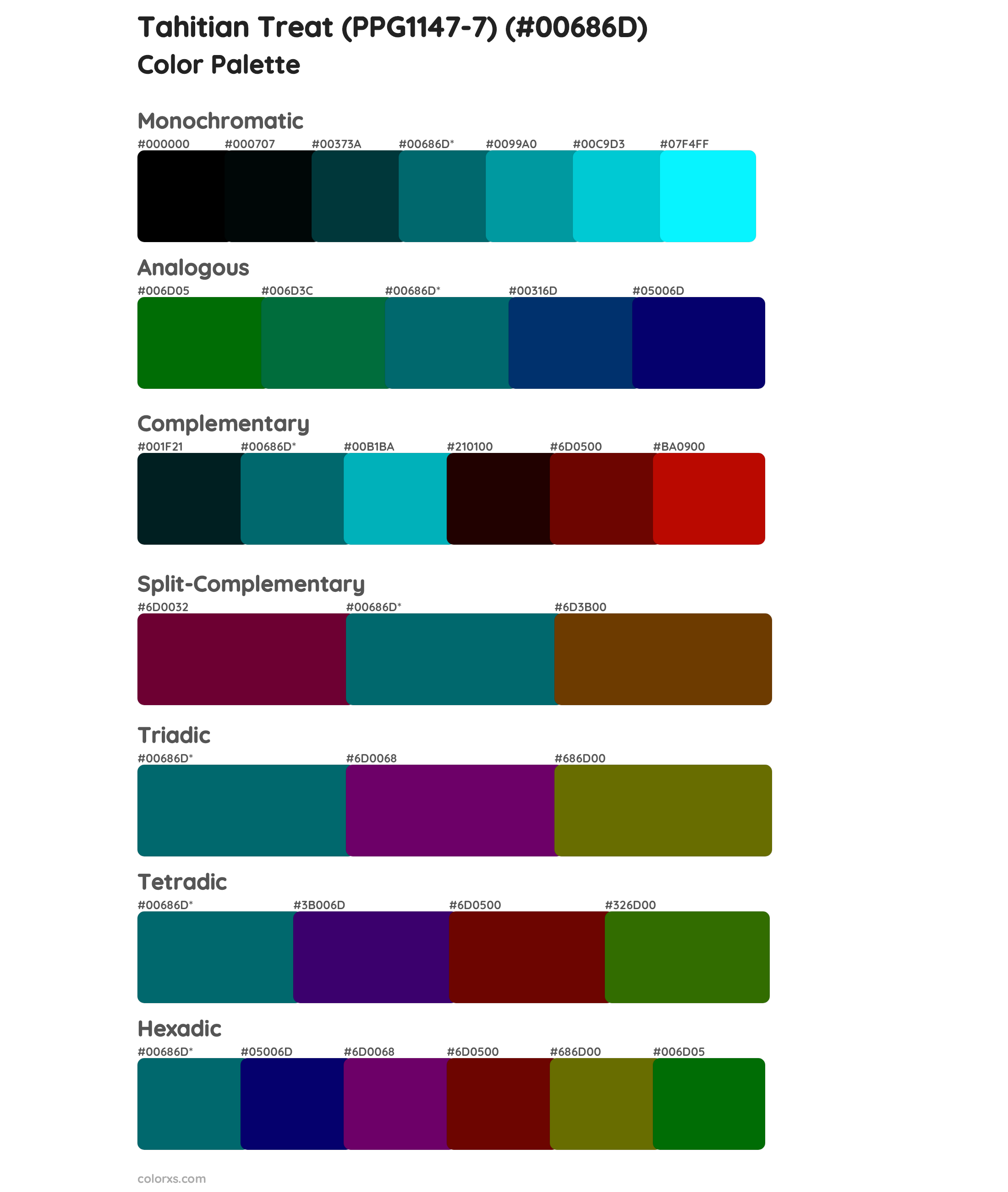 Tahitian Treat (PPG1147-7) Color Scheme Palettes