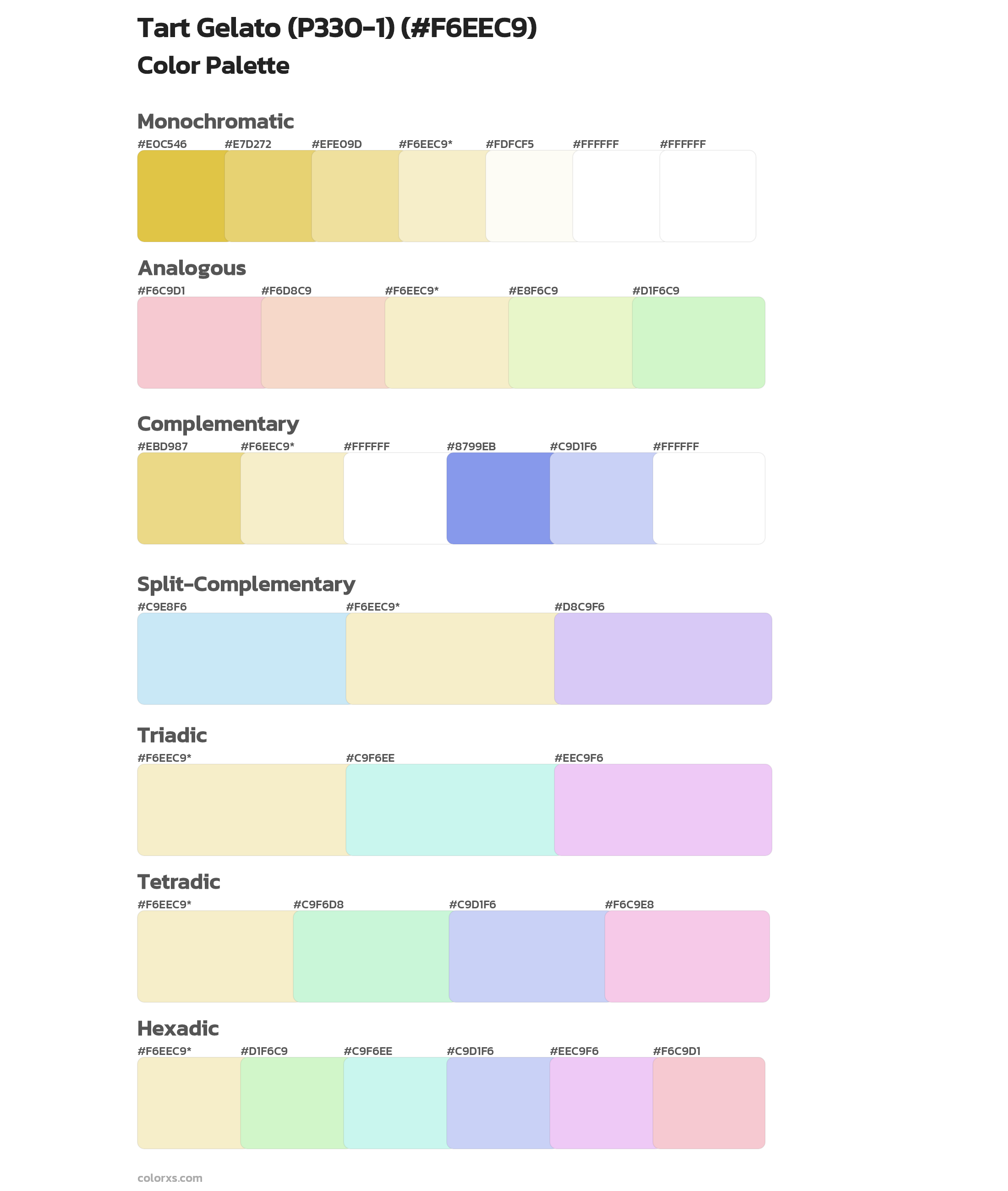 Tart Gelato (P330-1) Color Scheme Palettes