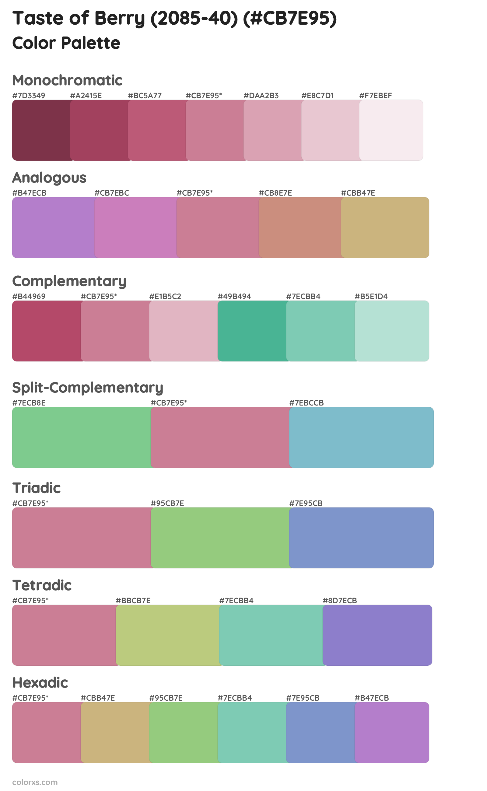 Taste of Berry (2085-40) Color Scheme Palettes
