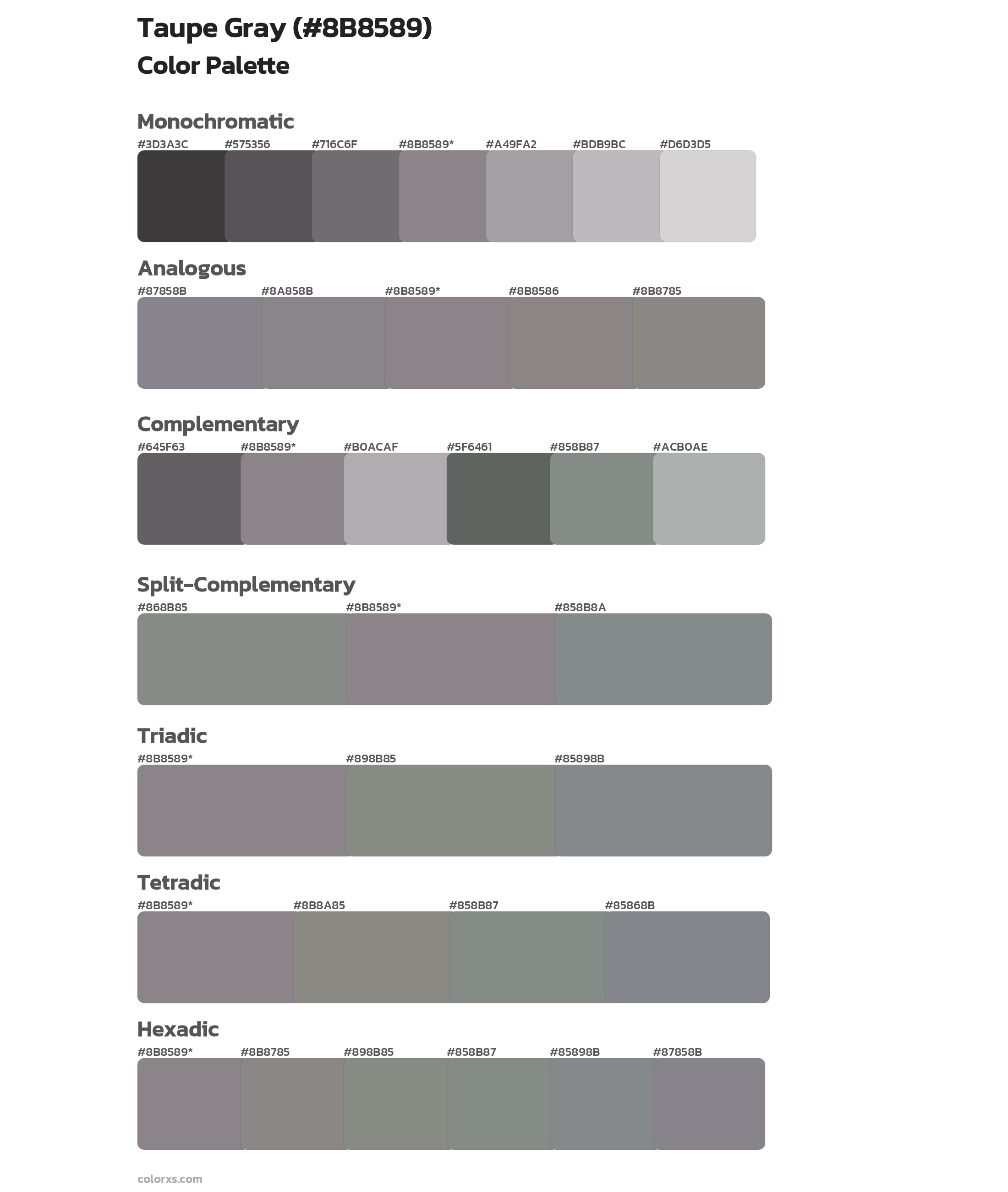 Taupe Gray Color Scheme Palettes