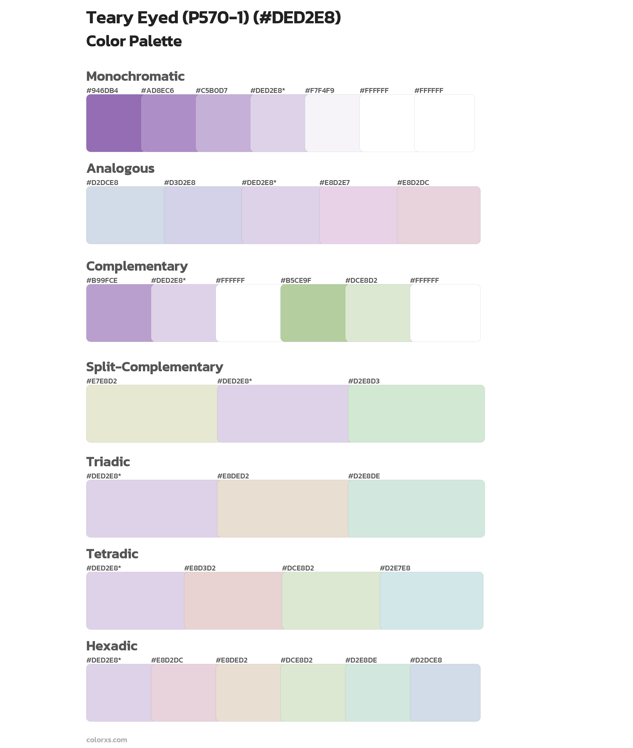 Teary Eyed (P570-1) Color Scheme Palettes