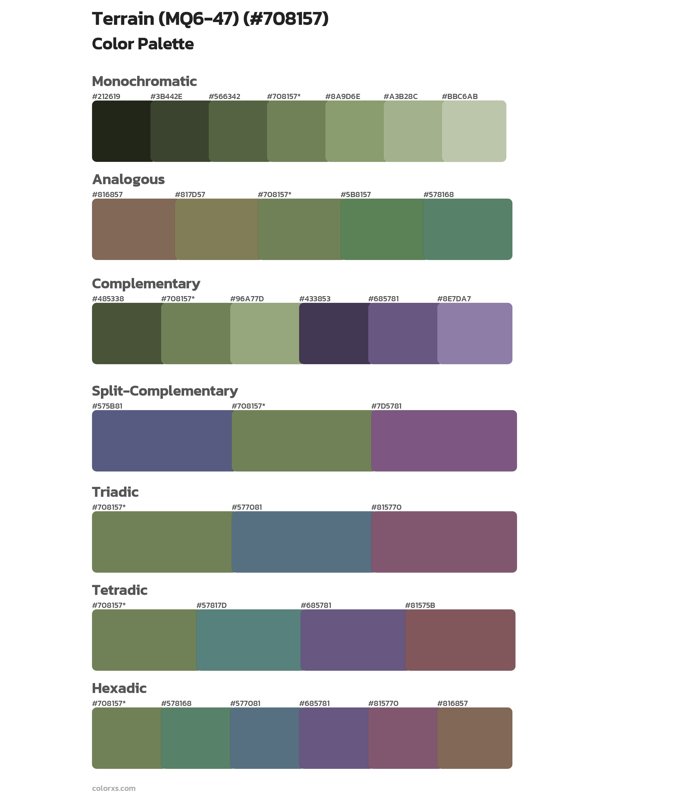 Terrain (MQ6-47) Color Scheme Palettes