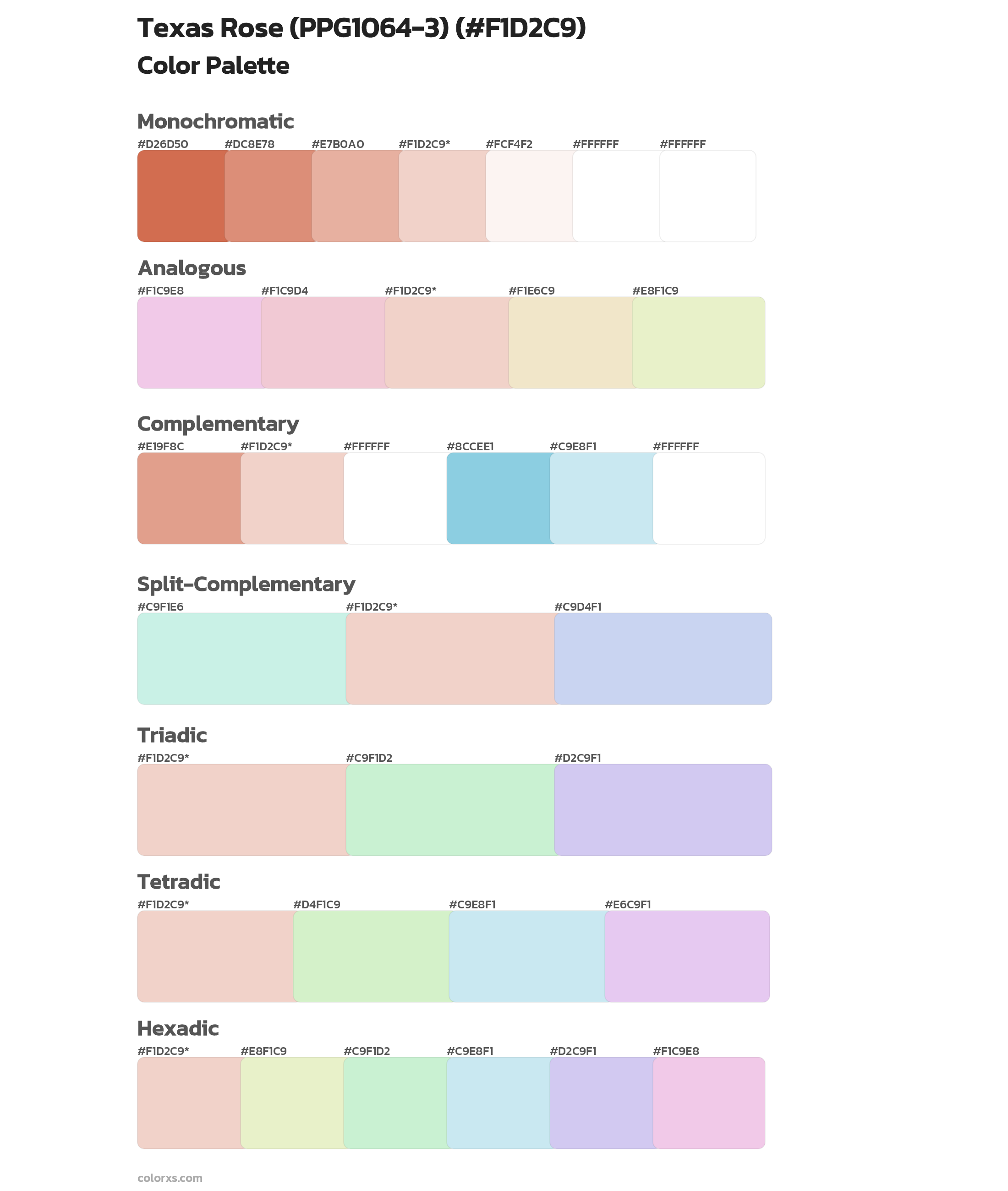 Texas Rose (PPG1064-3) Color Scheme Palettes