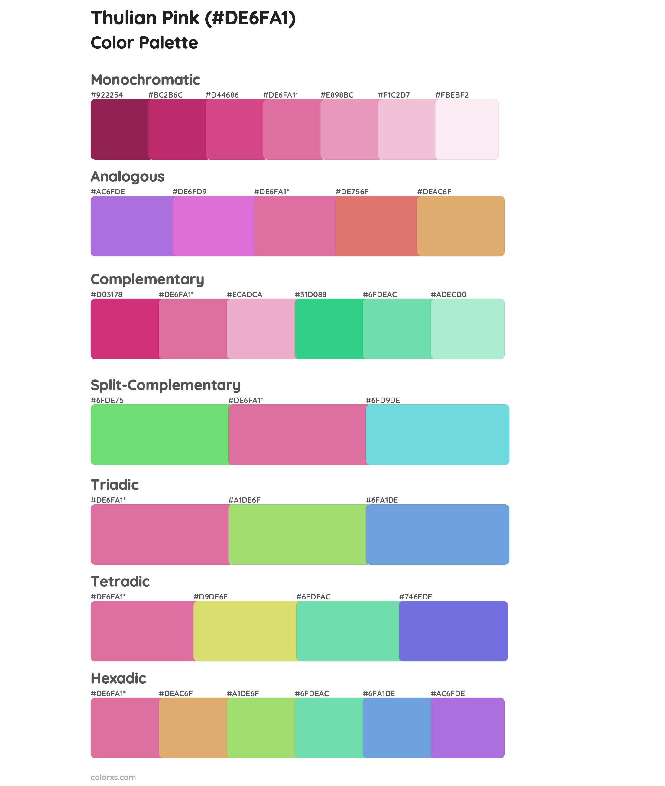Thulian Pink Color Scheme Palettes
