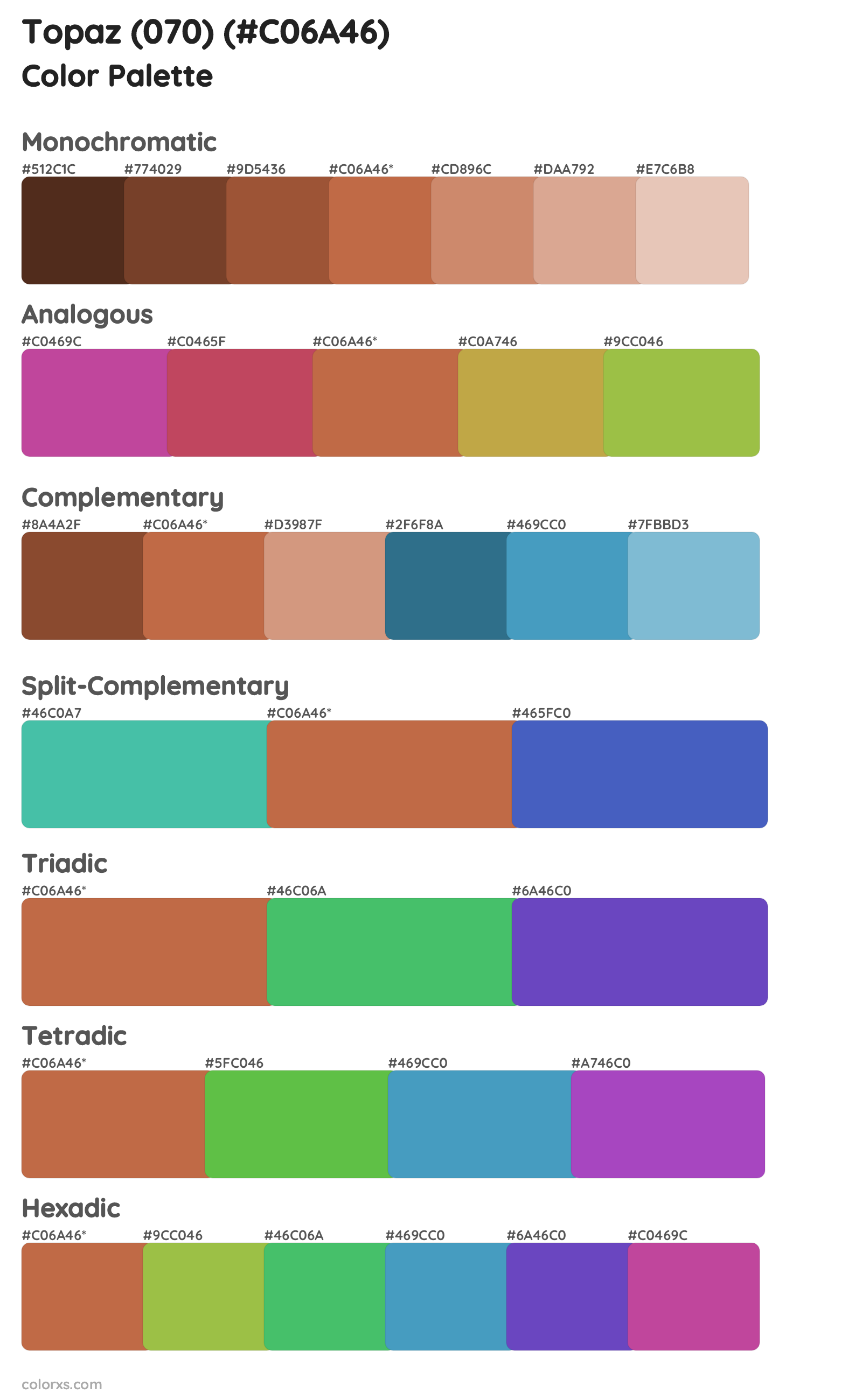 Topaz (070) Color Scheme Palettes