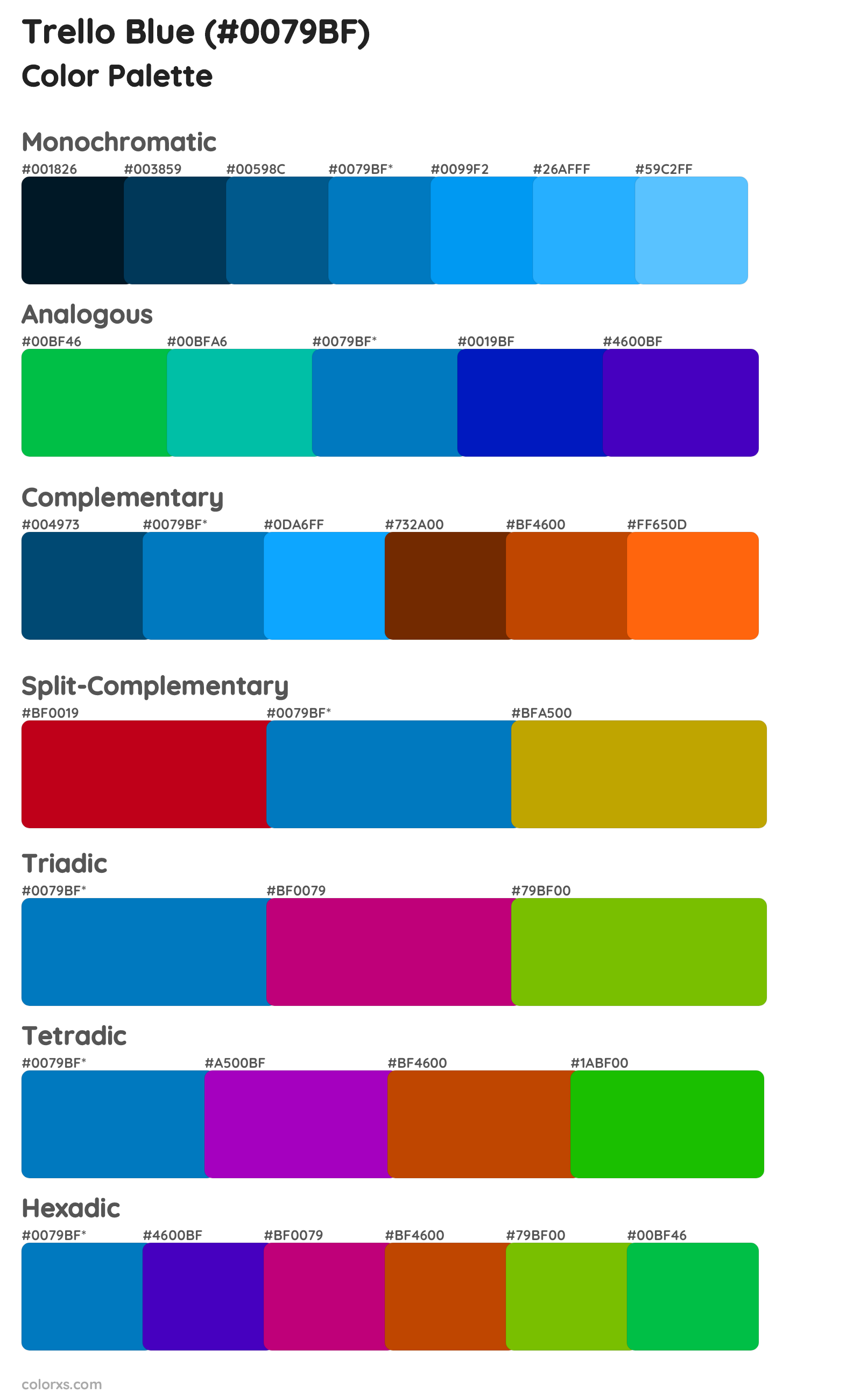 Trello Blue Color Scheme Palettes