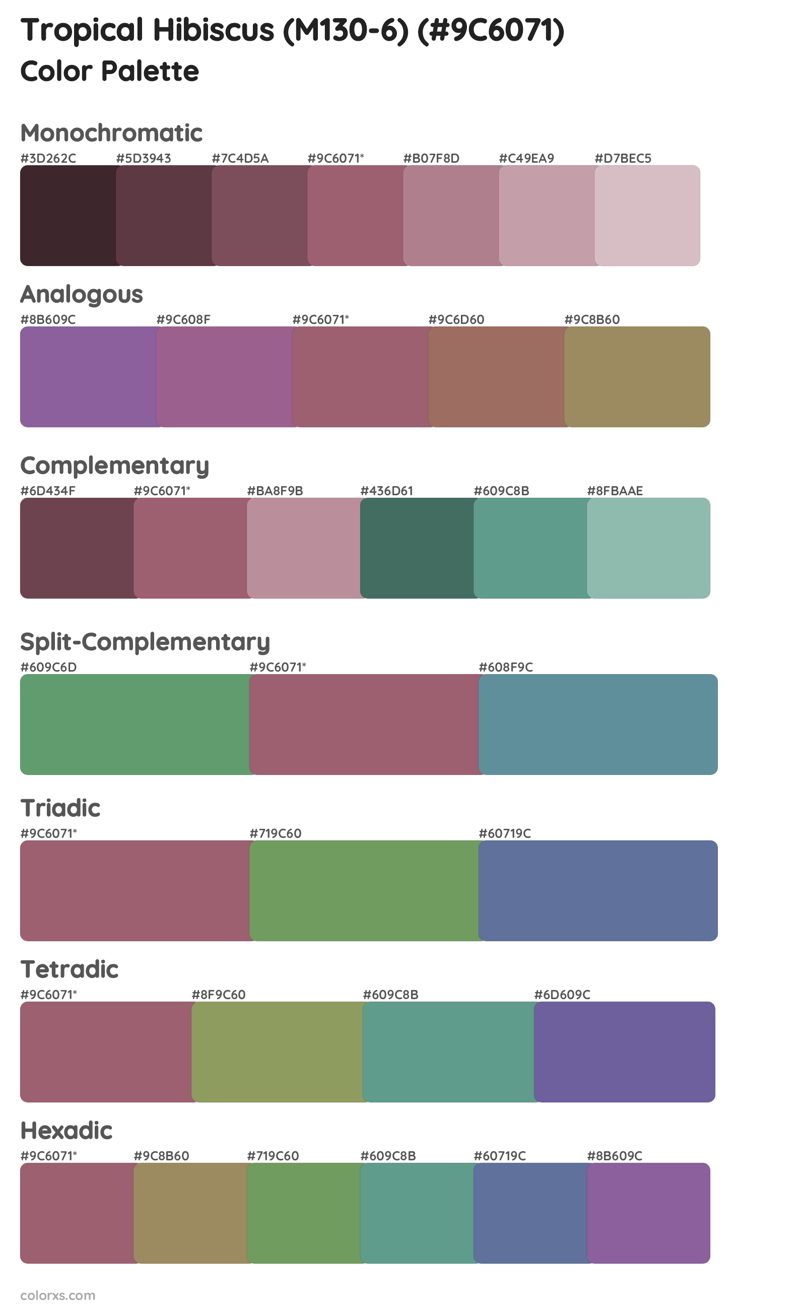 Tropical Hibiscus (M130-6) Color Scheme Palettes