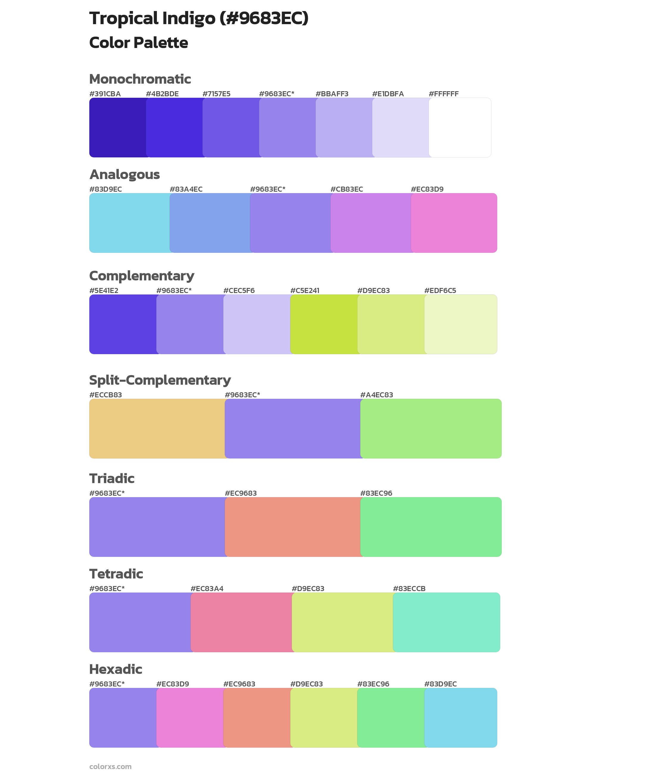 Tropical Indigo Color Scheme Palettes