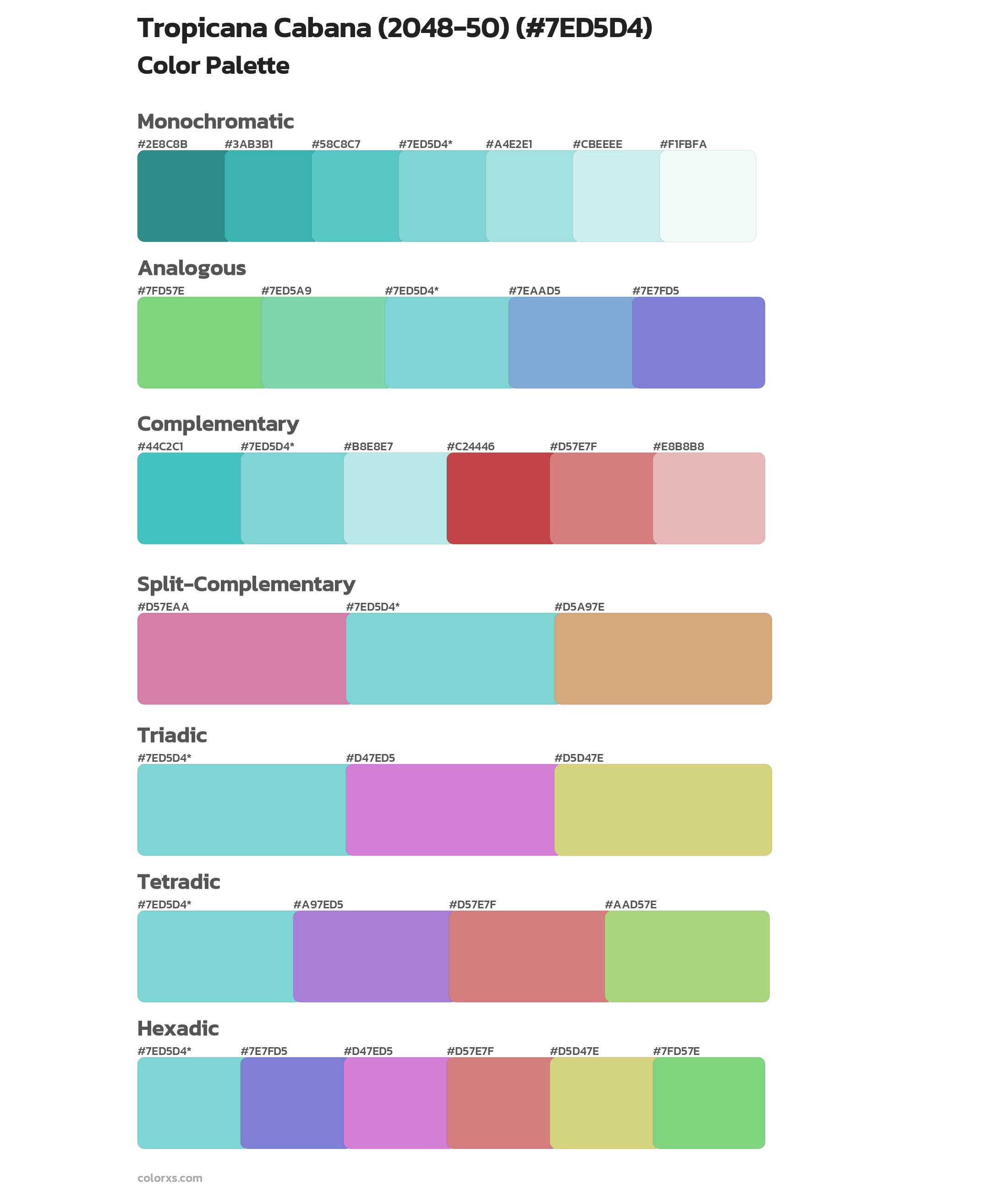 Tropicana Cabana (2048-50) Color Scheme Palettes