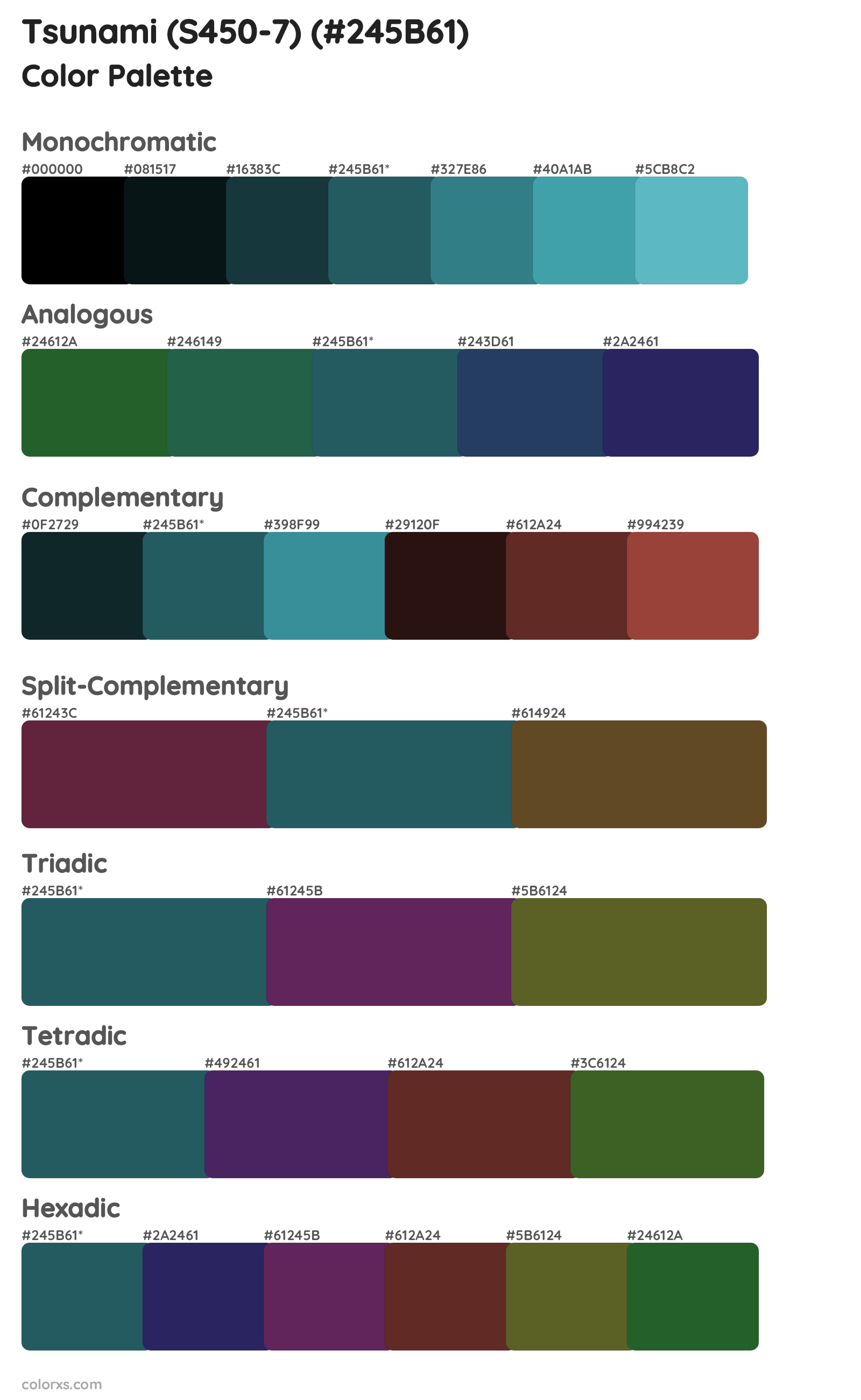 Tsunami (S450-7) Color Scheme Palettes