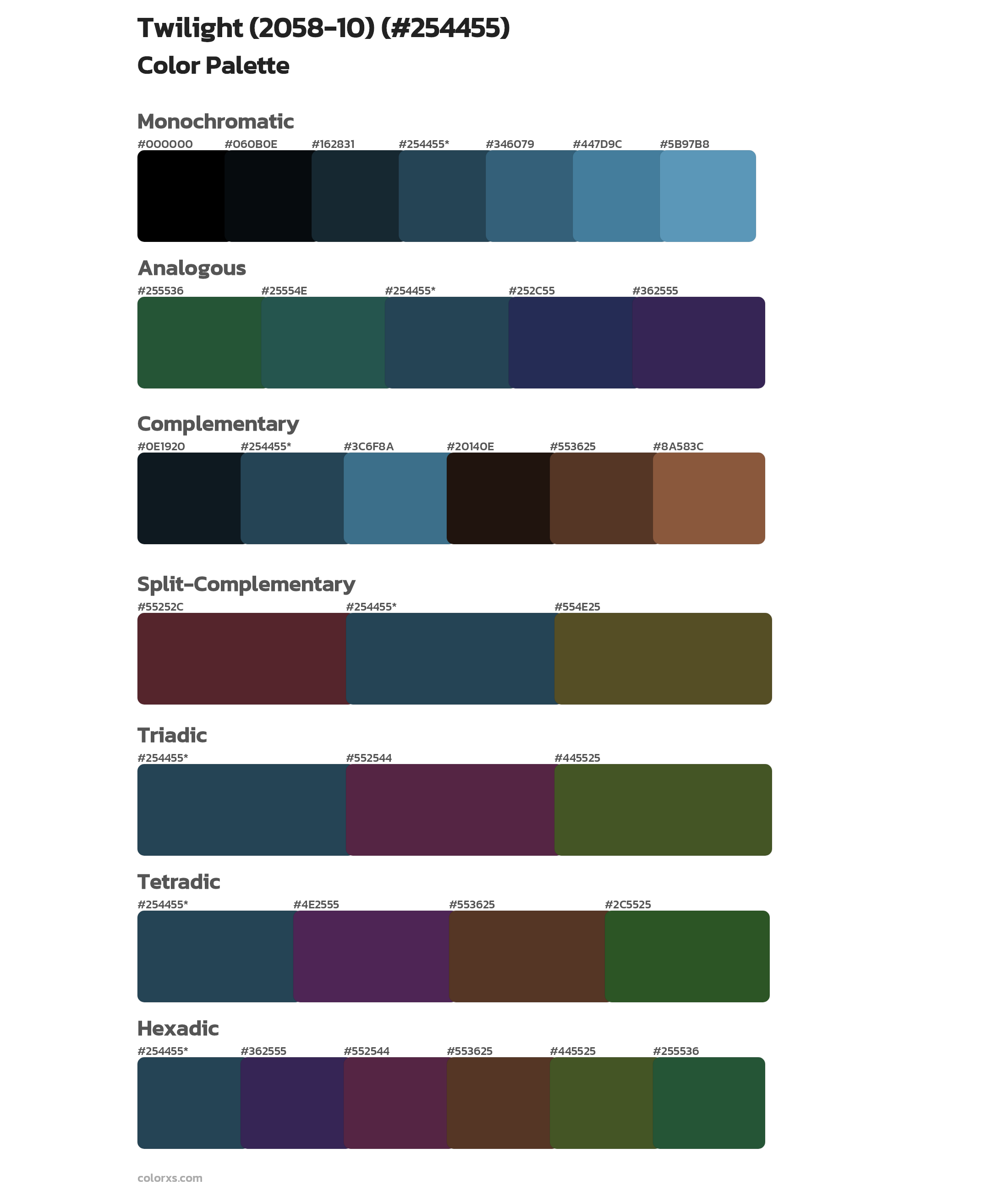 Twilight (2058-10) Color Scheme Palettes