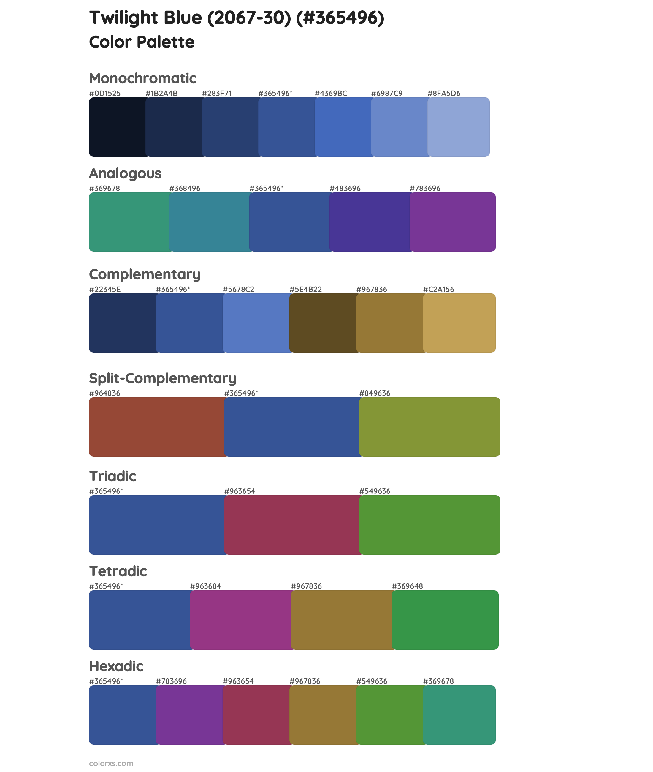 Twilight Blue (2067-30) Color Scheme Palettes