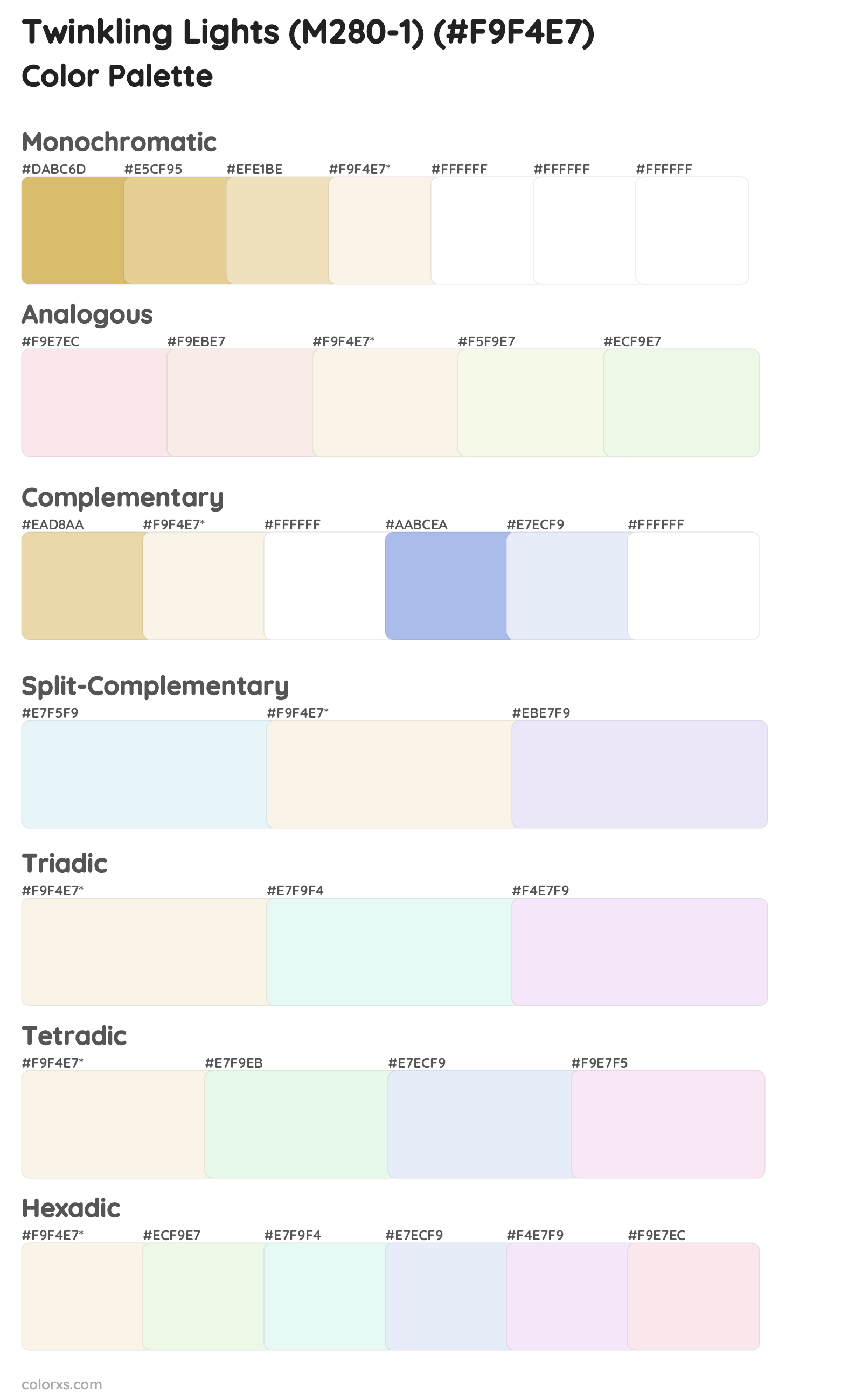 Twinkling Lights (M280-1) Color Scheme Palettes