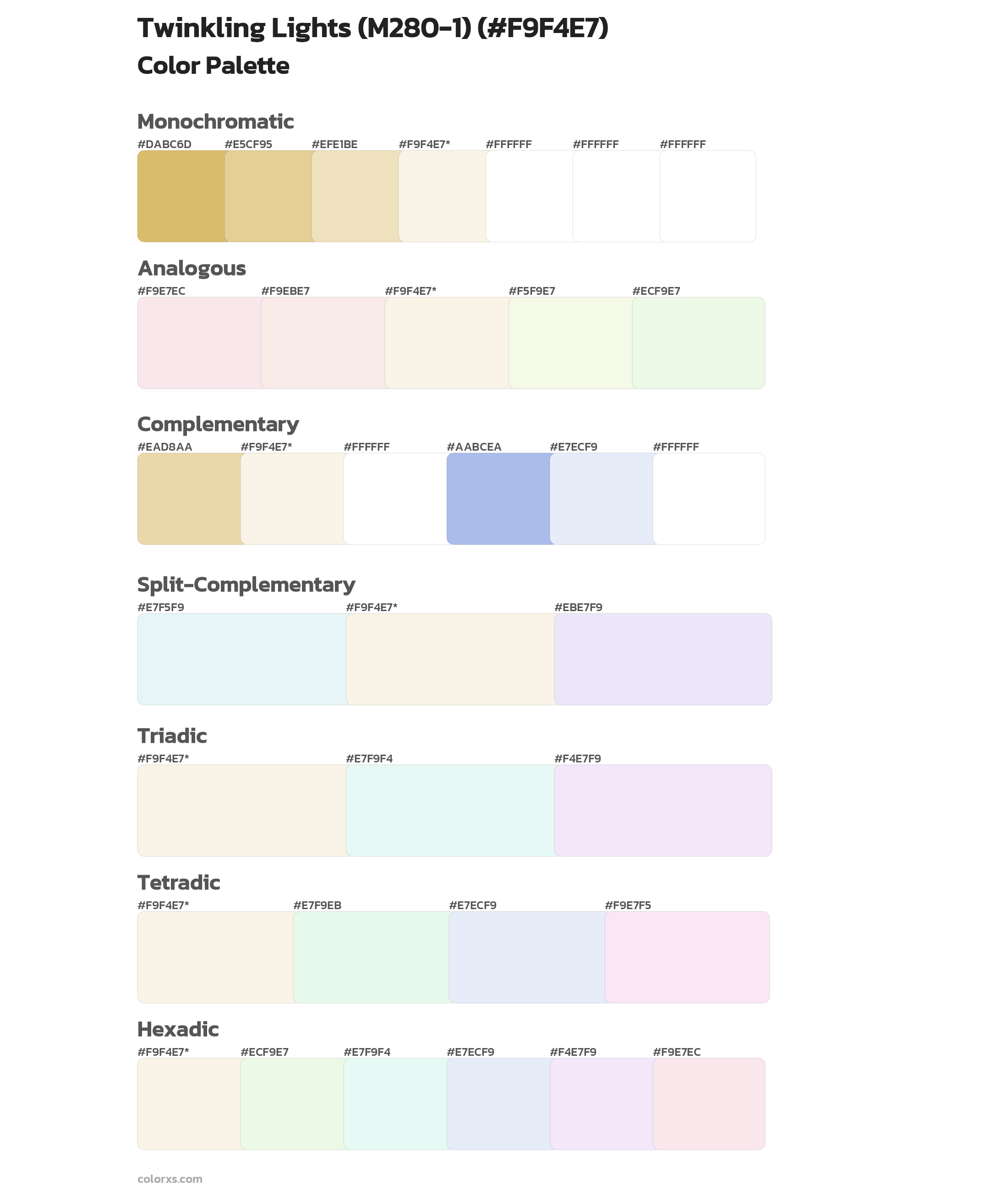Twinkling Lights (M280-1) Color Scheme Palettes