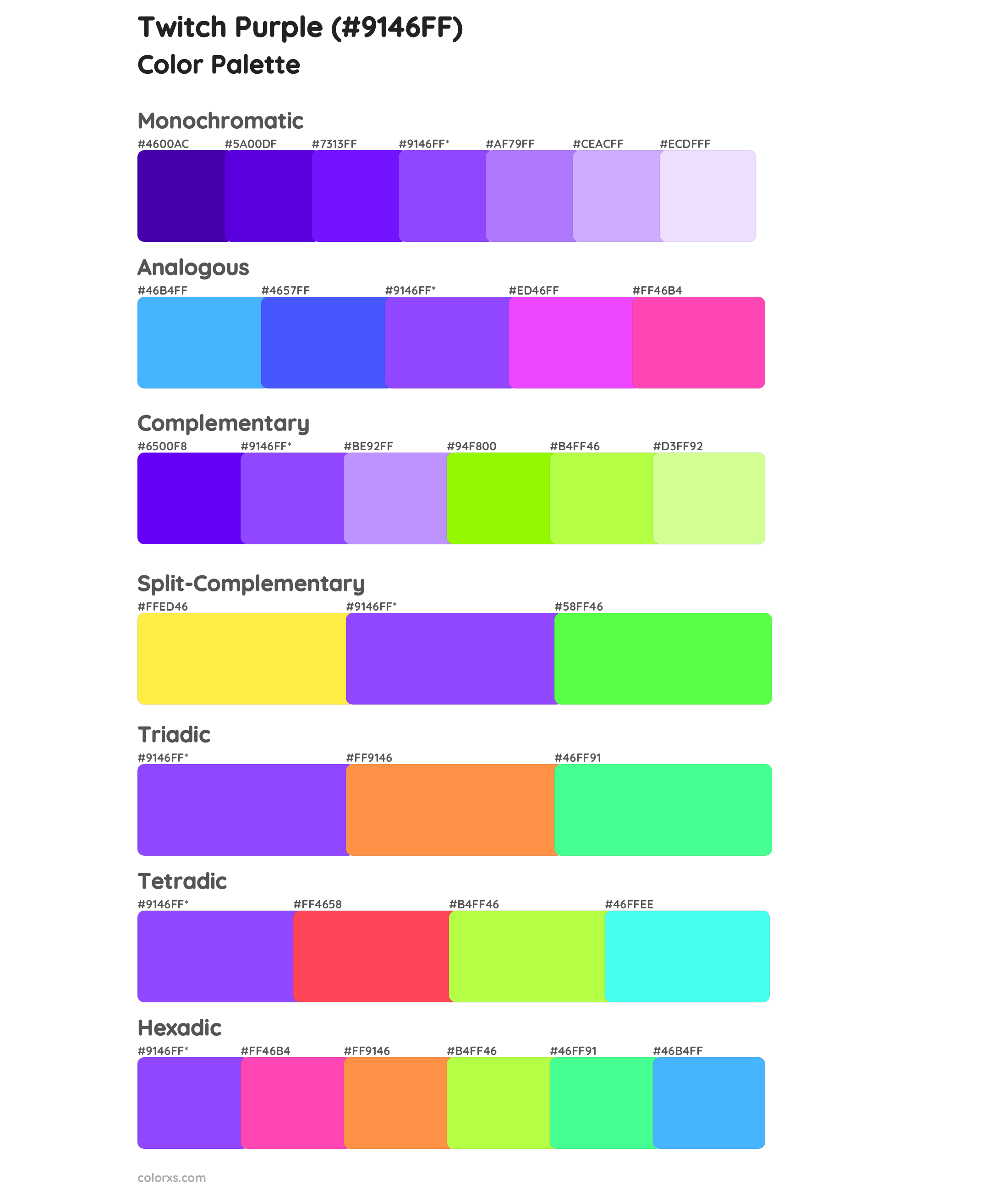 Twitch Purple Color Scheme Palettes