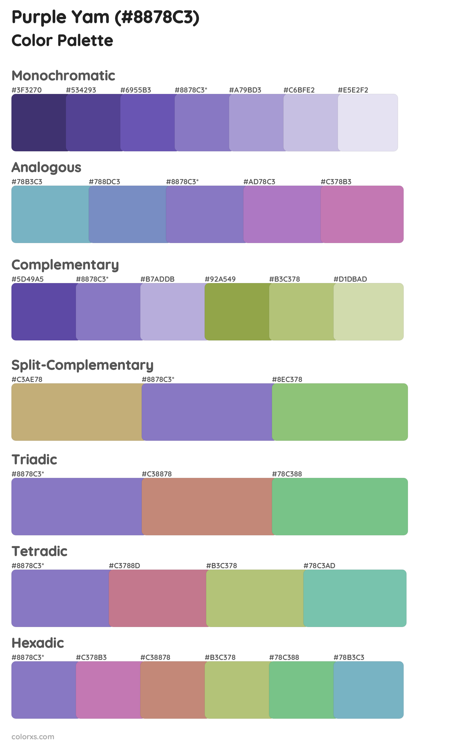 Purple Yam Color Scheme Palettes