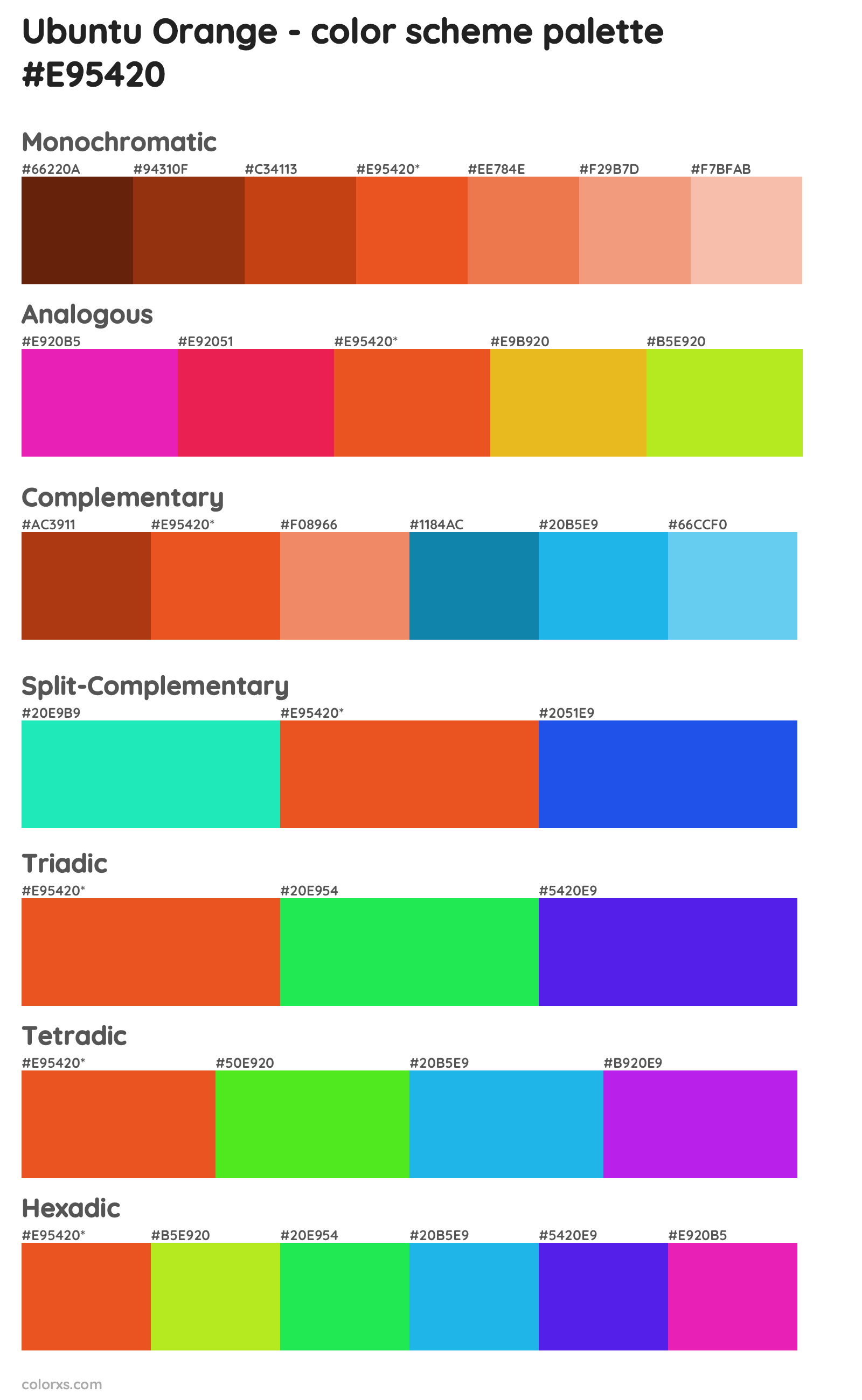 Ubuntu Orange Color Scheme Palettes