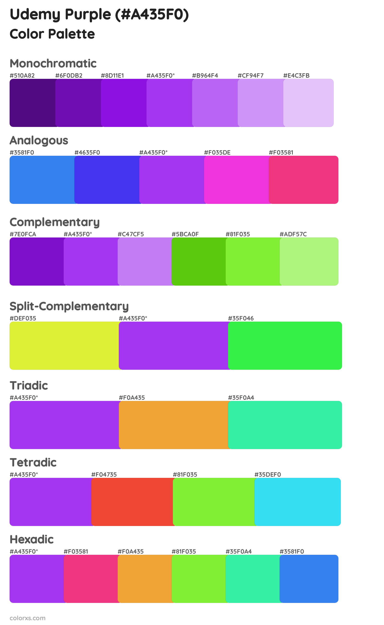 Udemy Purple Color Scheme Palettes