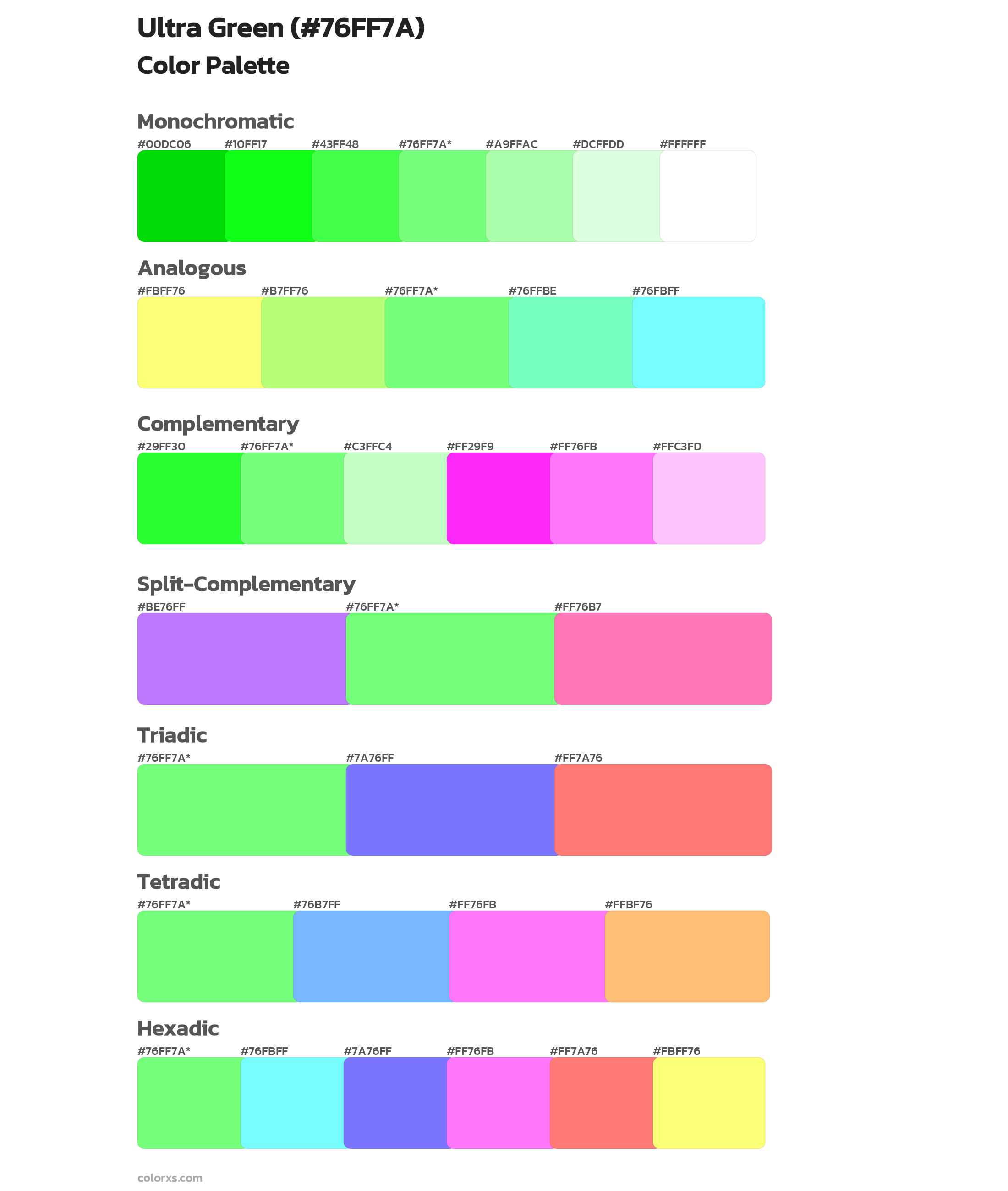Ultra Green Color Scheme Palettes