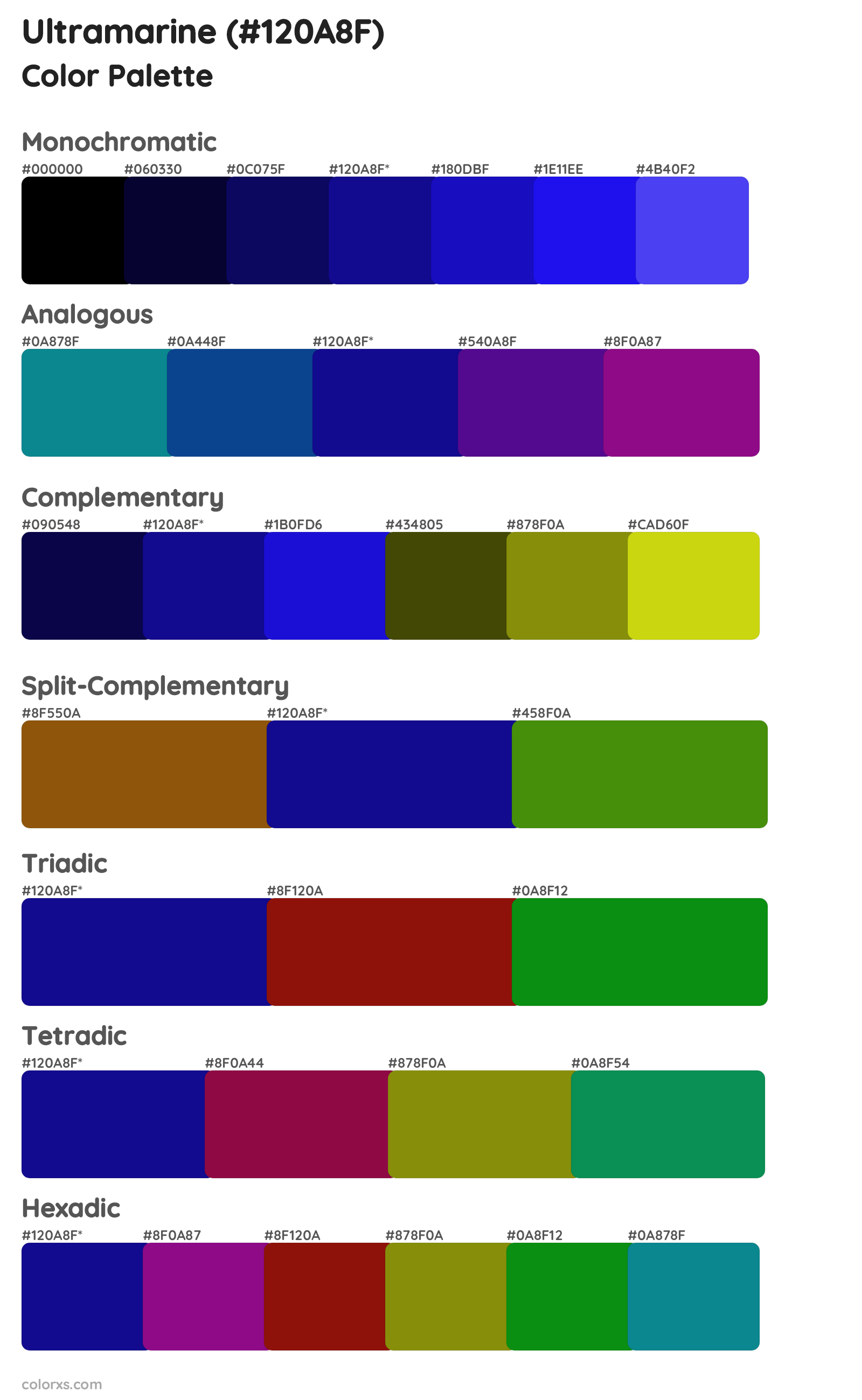 Ultramarine Color Scheme Palettes