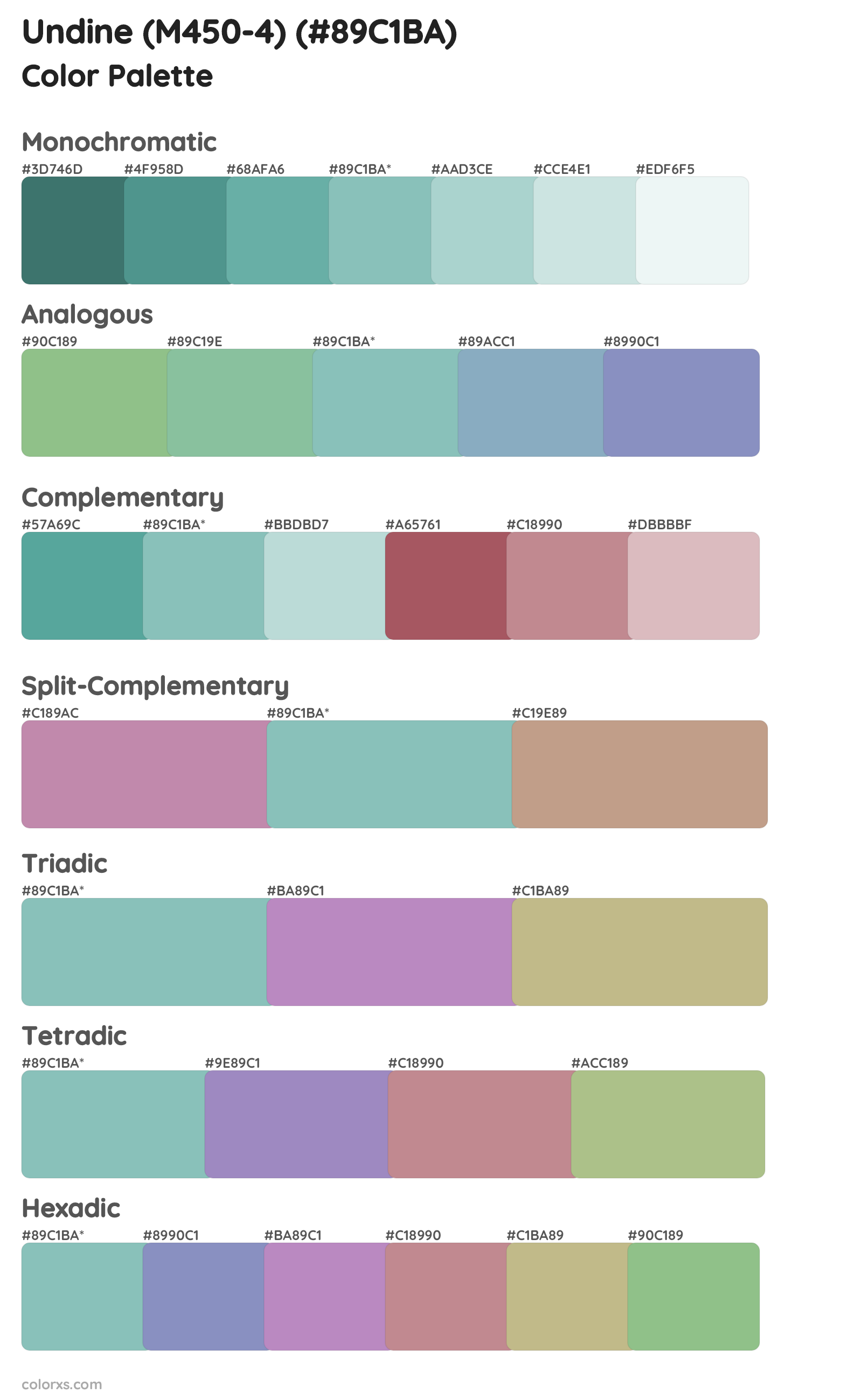 Undine (M450-4) Color Scheme Palettes